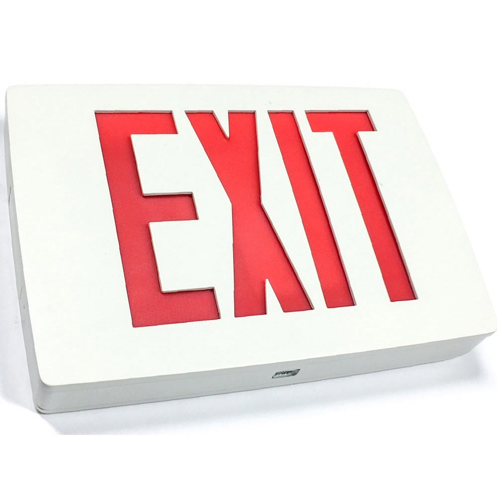 Lithonia LQC W 1 R EL N, LED Exit Sign 120/277V with Battery Backup ...