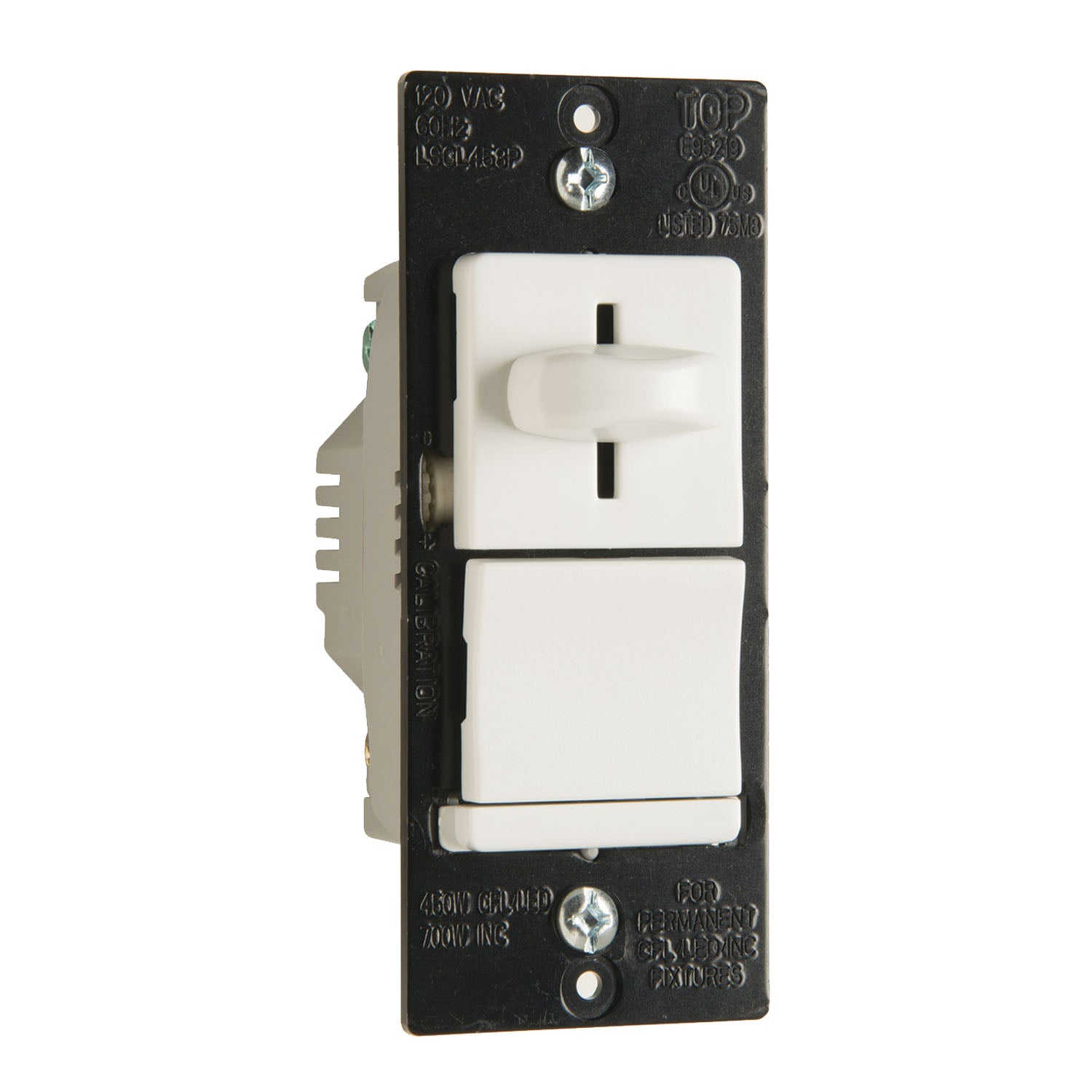 LS Slide Dimmer Switch, 450-Watt LED, Single Pole or 3-Way, White