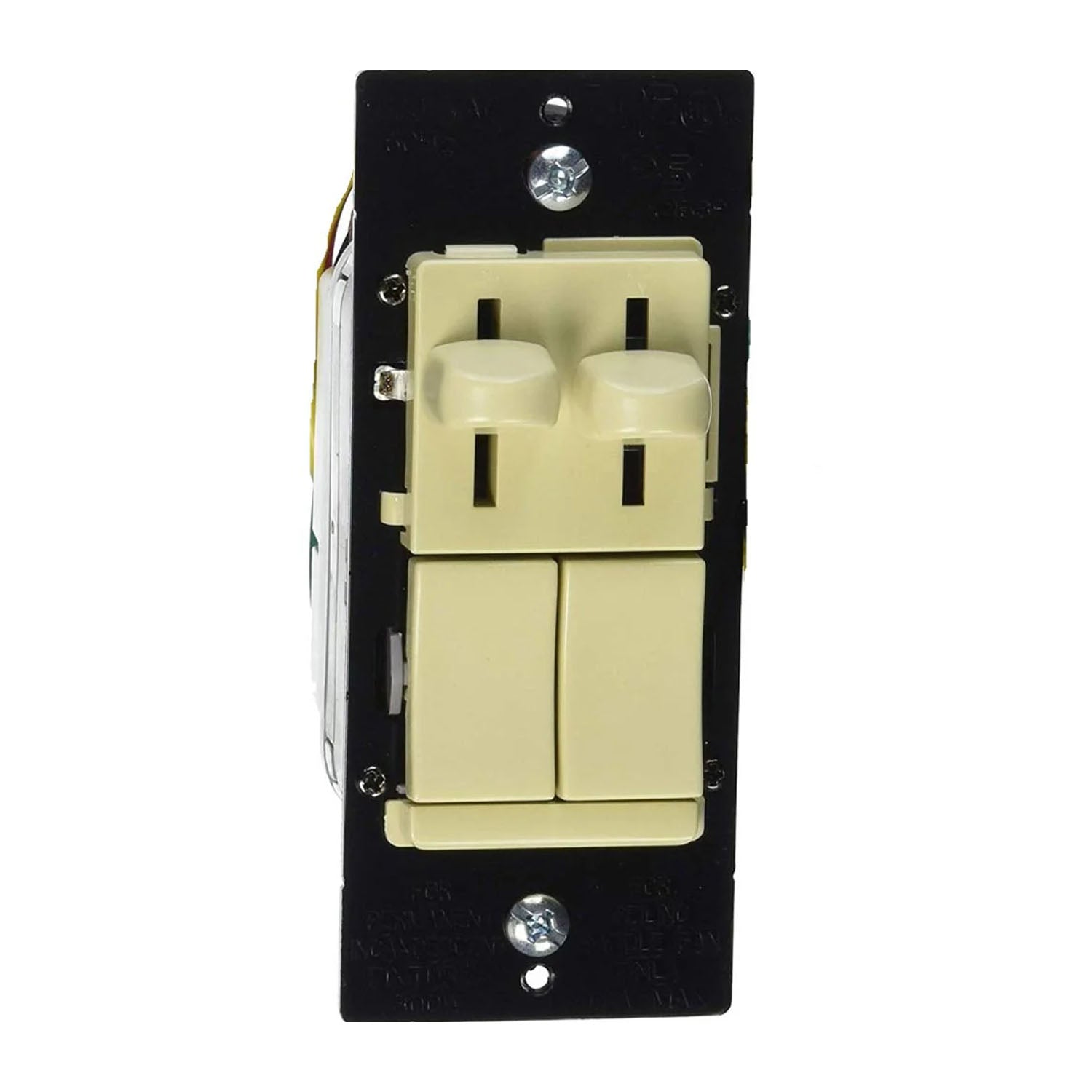 Dual Slide LED Dimmer and 3-Speed Fan Control, Single Pole or 3 Way, Preset, Ivory