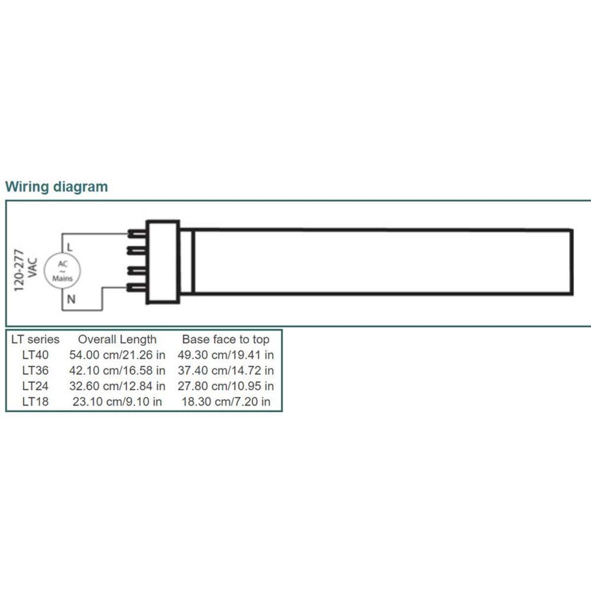 4 Pin PLL LED Bulb, 8 Watt, 900 Lumens, 3500K, Omnidirectional, Replaces 26W CFL, 2G11 Base, Type B Ballast Bypass - Bees Lighting