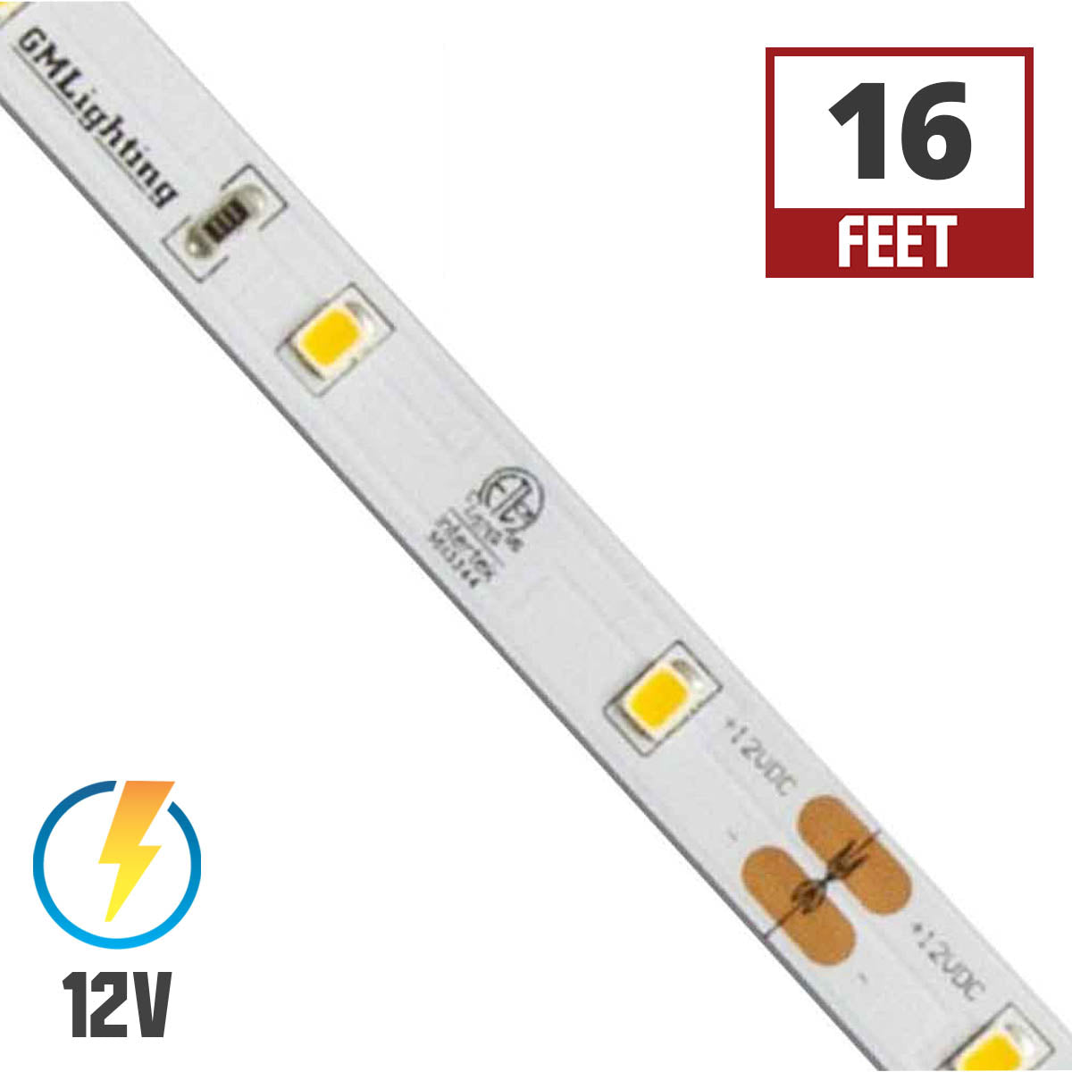 LTR-E Econo LED Strip Light, 16ft Reel, Amber, 12V