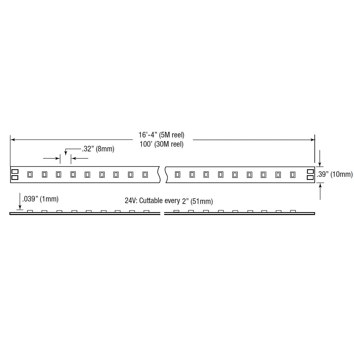 GM Lighting LTR-P Pro Series 3.0W LED Tape Light - Bees Lighting