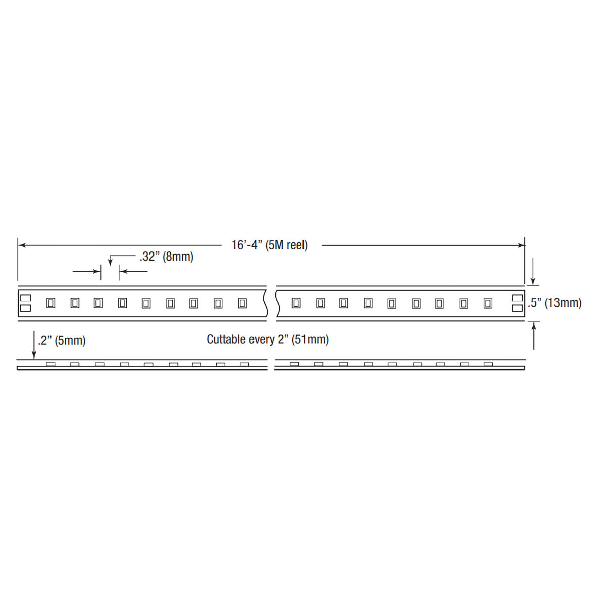 LTR-P Pro Wet Location LED Tape Light, 16ft Reel, 5000K, 144 Lumens per Ft, 1.5 watts per Ft, 24V