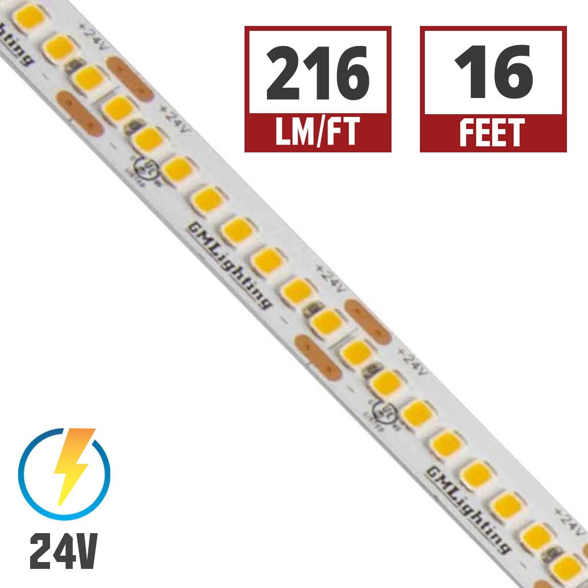 LTR-S Spec LED Strip Light, 16ft Reel, 2700K, 216 Lumens per Ft, 2.5 watts per Ft, 24V