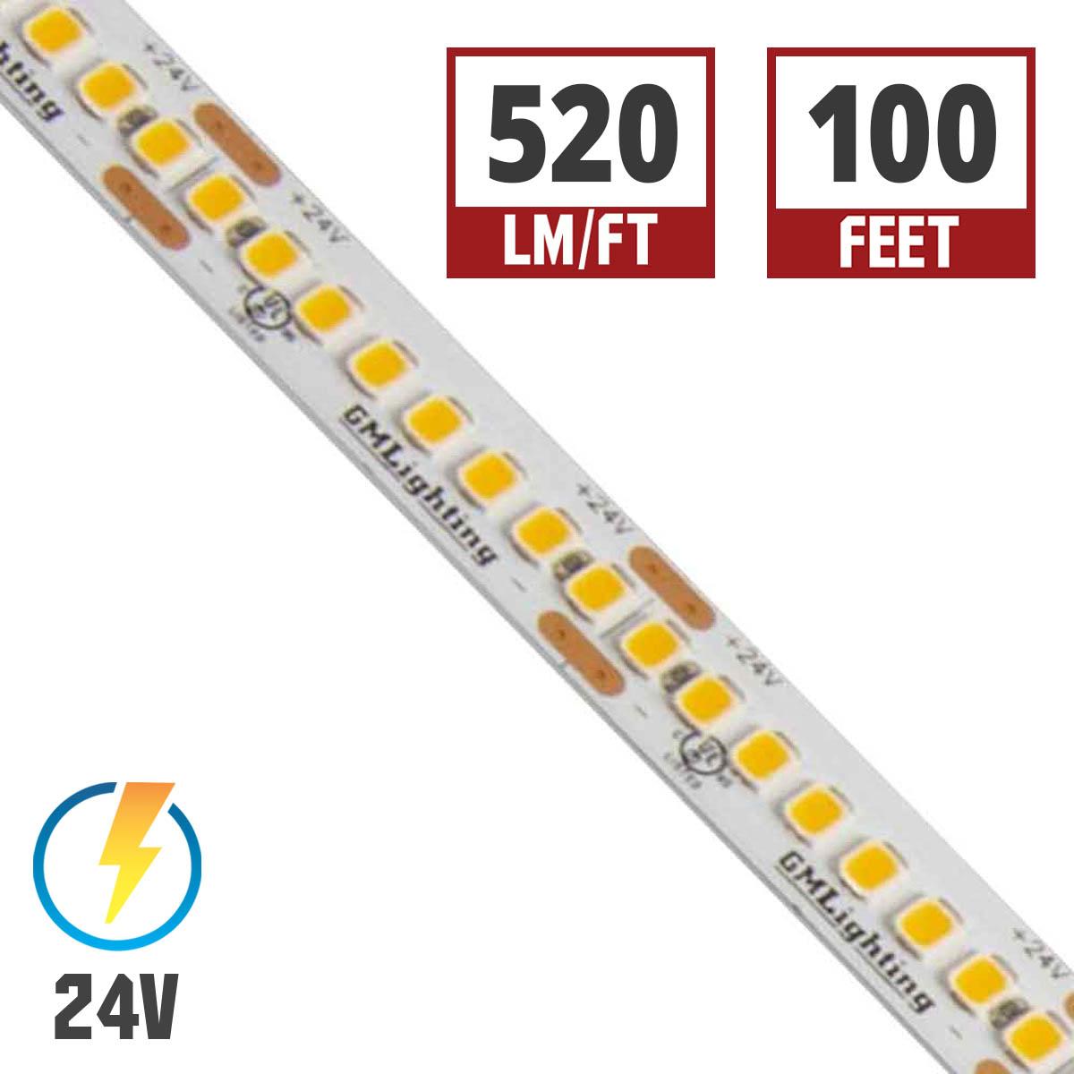 LTR-S Spec LED Strip Light, 100ft Reel, 2700K, 520 Lumens per Ft, 5.8 watts per Ft, 24V