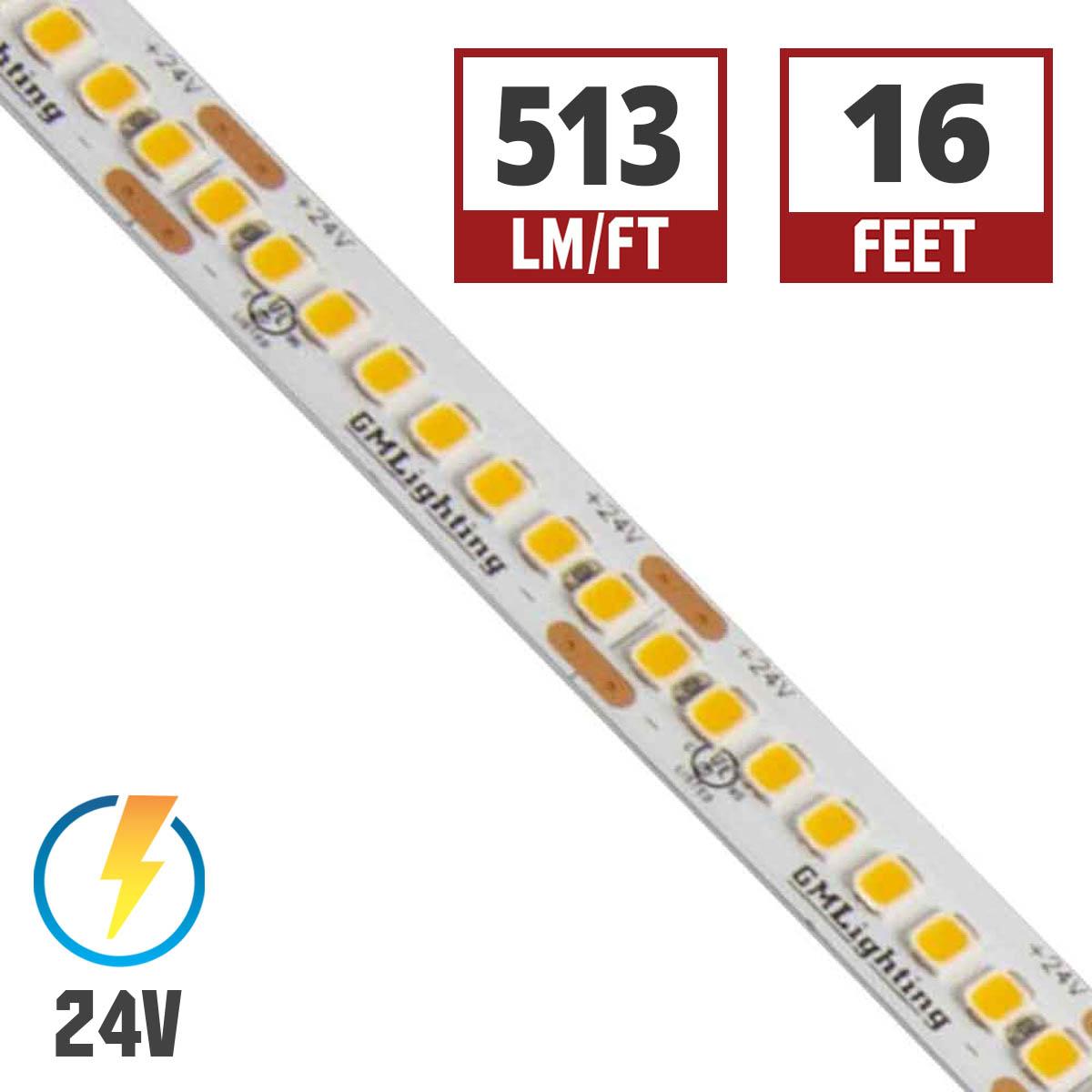 LTR-S Spec LED Strip Light, 16ft Reel, 3500K, 513 Lumens per Ft, 5.8 watts per Ft, 24V