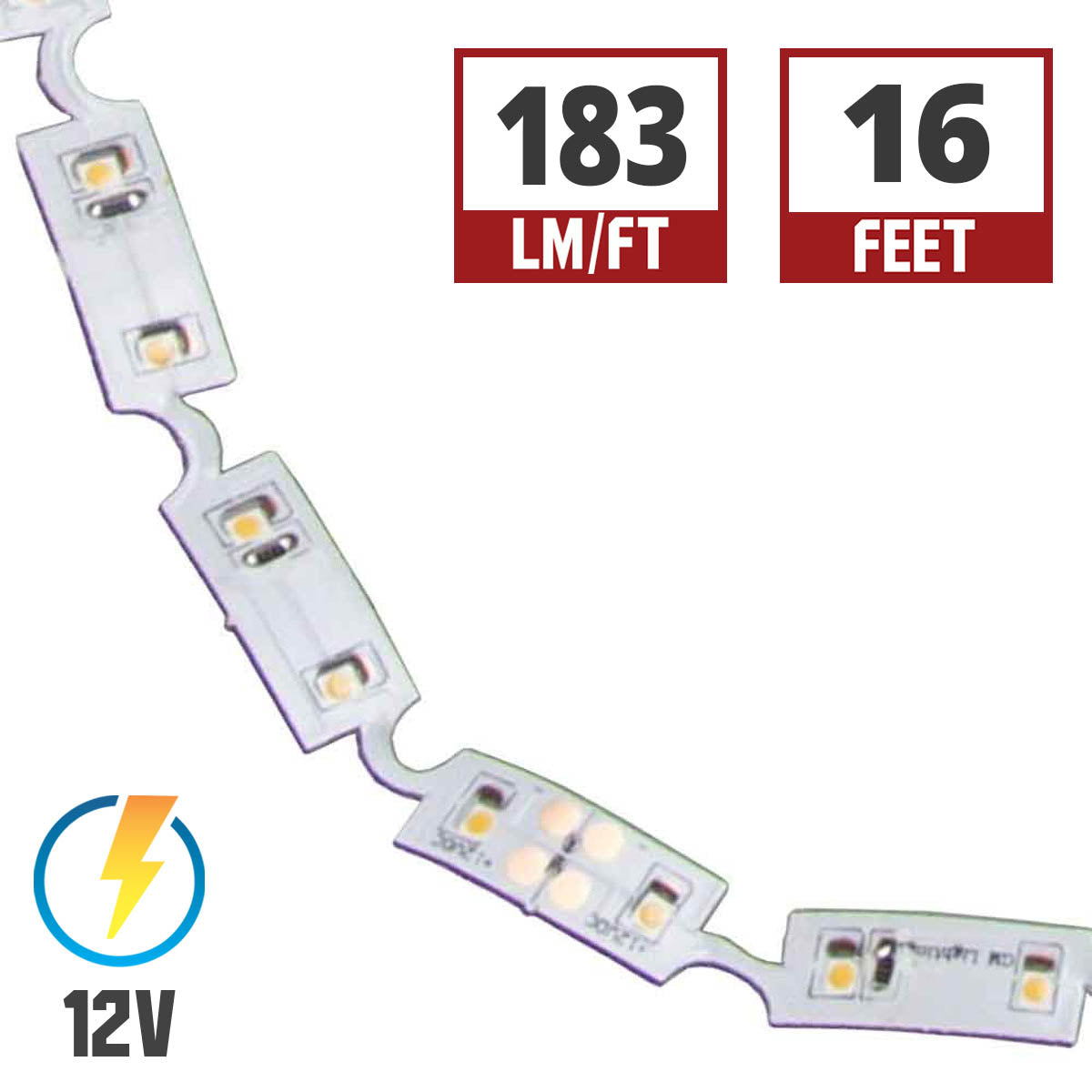 LTR-S Spec Twist-Task LED Strip Light, 16ft Reel, 2700K, 183 Lumens per Ft, 12V