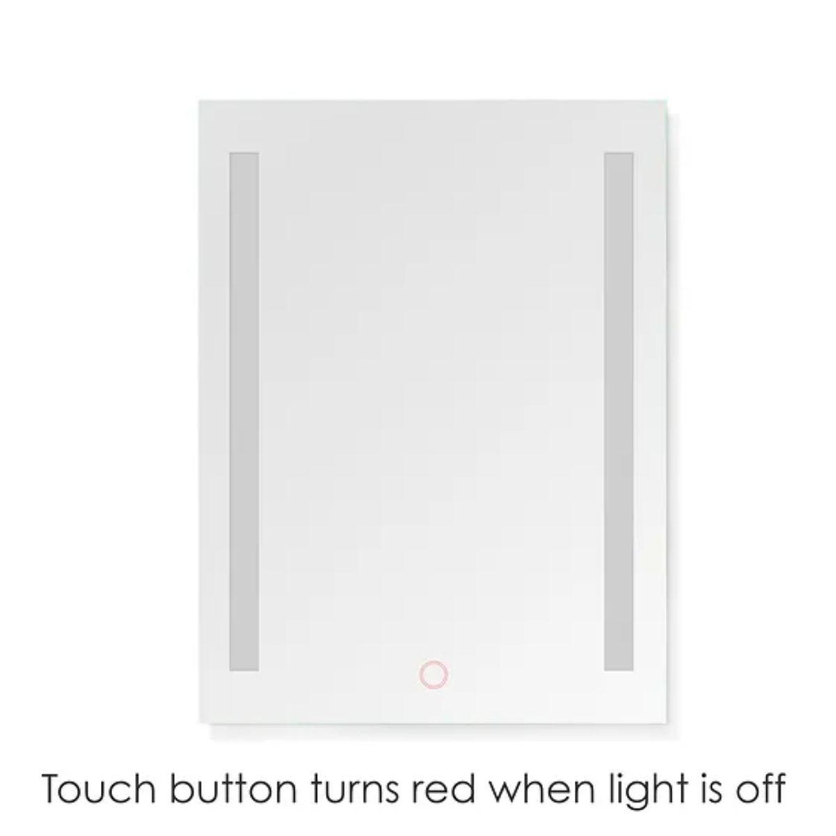 Catella 24 In. X 34 In. Tri-color LED Wall Mirror With Touch On/Off Dimmer Function - Bees Lighting