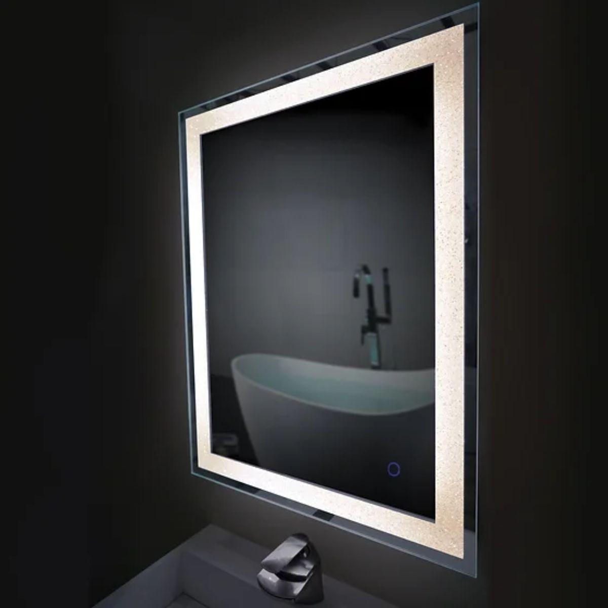 Edison Crystal 88 in. x 38 in. LED Wall Mirror - Bees Lighting