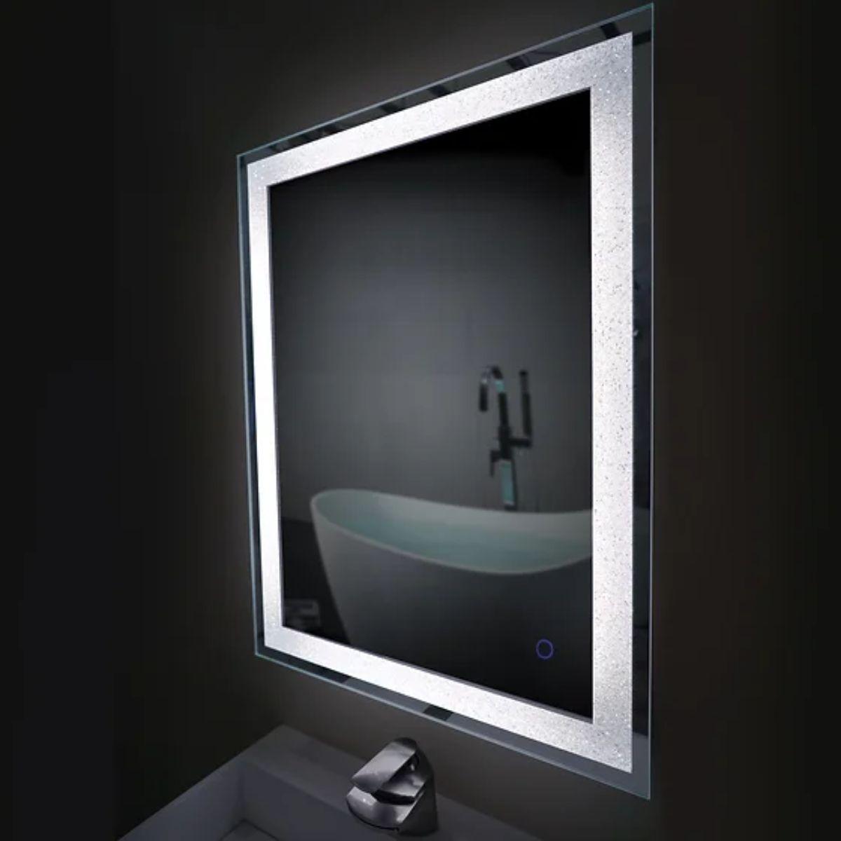 Edison Crystal 88 in. x 38 in. LED Wall Mirror - Bees Lighting