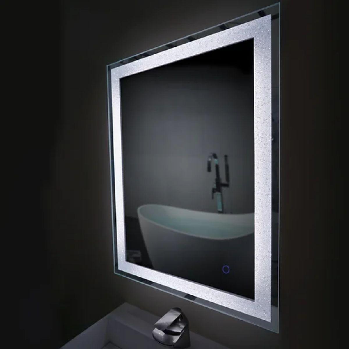 Edison Crystal 88 in. x 38 in. LED Wall Mirror - Bees Lighting