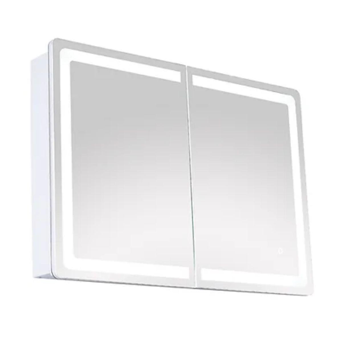 Edison 34 In. X 24 In. Tri-color LED Dual Door Cabinet Mirror With Touch On/Off Dimmer Function - Bees Lighting