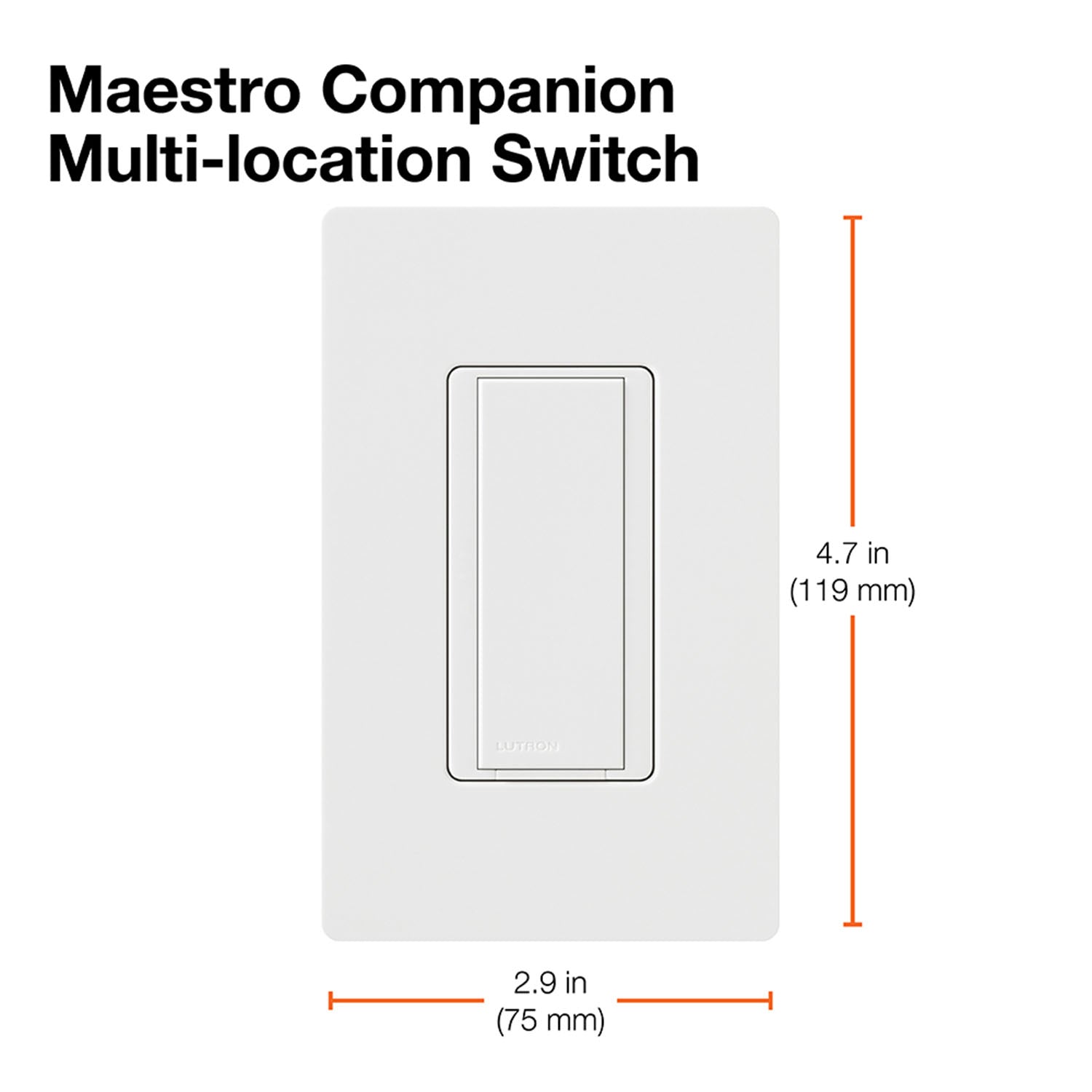 Lutron Maestro Multi-Location Companion Switch, Not for Standalone Use, White