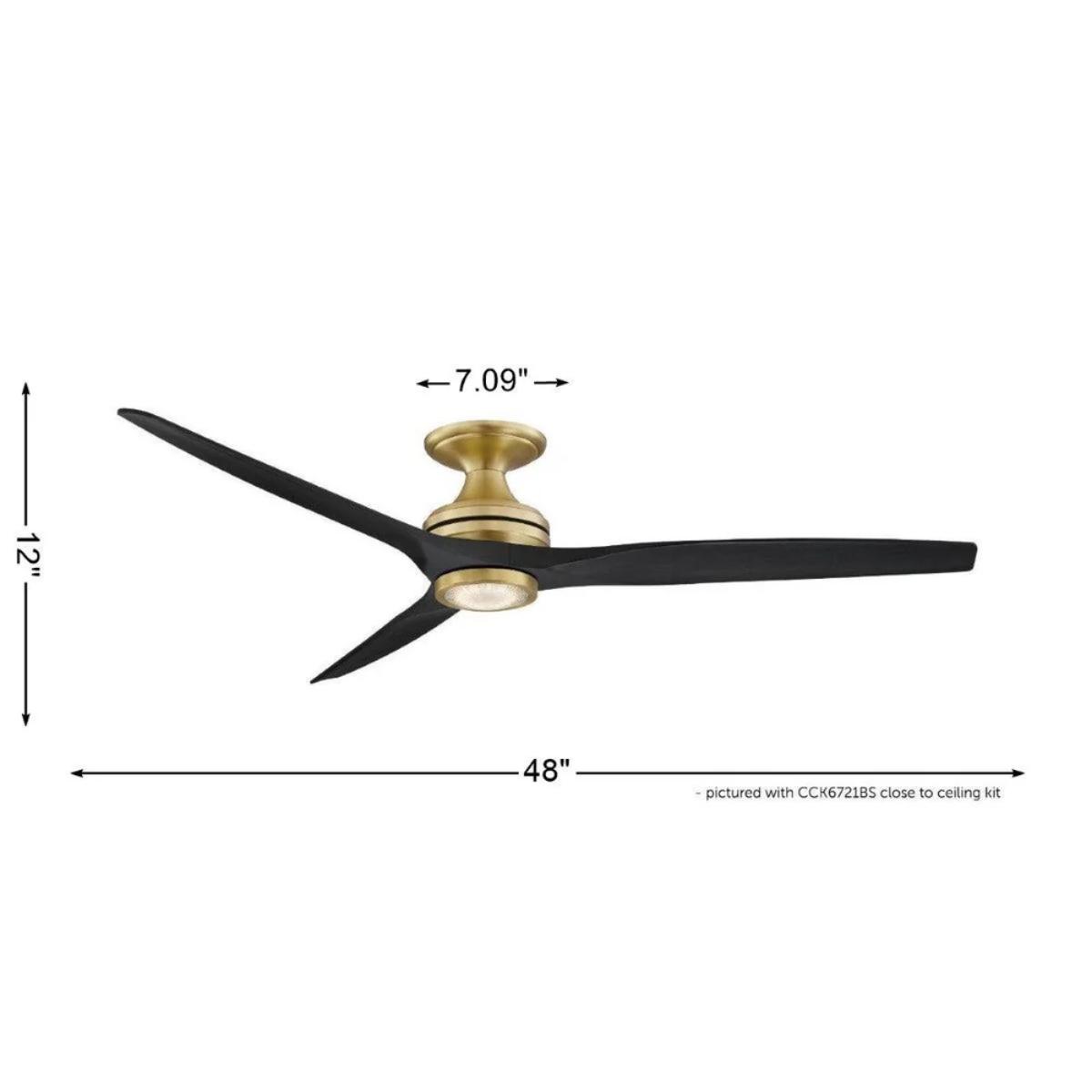 Spitfire Brushed Brass 48 in. Ceiling Fan Motor, Blades Sold Separately