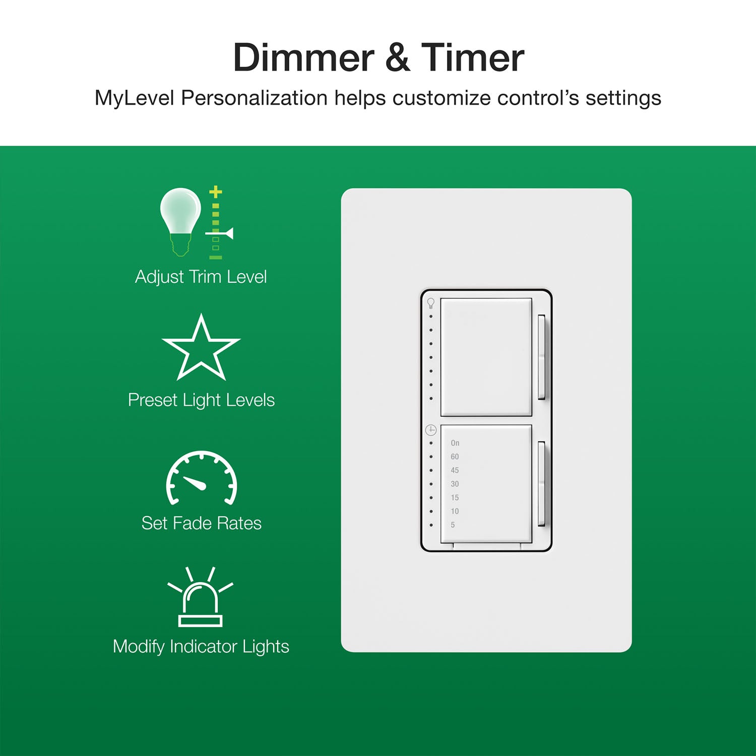 Maestro LED+ Dual Dimmer and Timer Switch, Single Pole, Light Almond