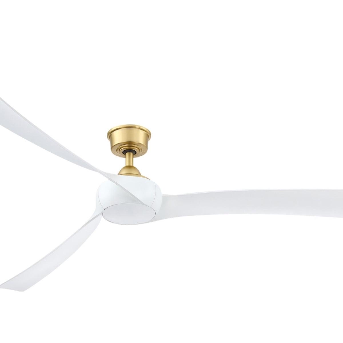 Wrap Custom Indoor/Outdoor Ceiling Fan Motor With Remote, Brushed Satin Brass Finish, 64-84" Blades Sold Separately - Bees Lighting