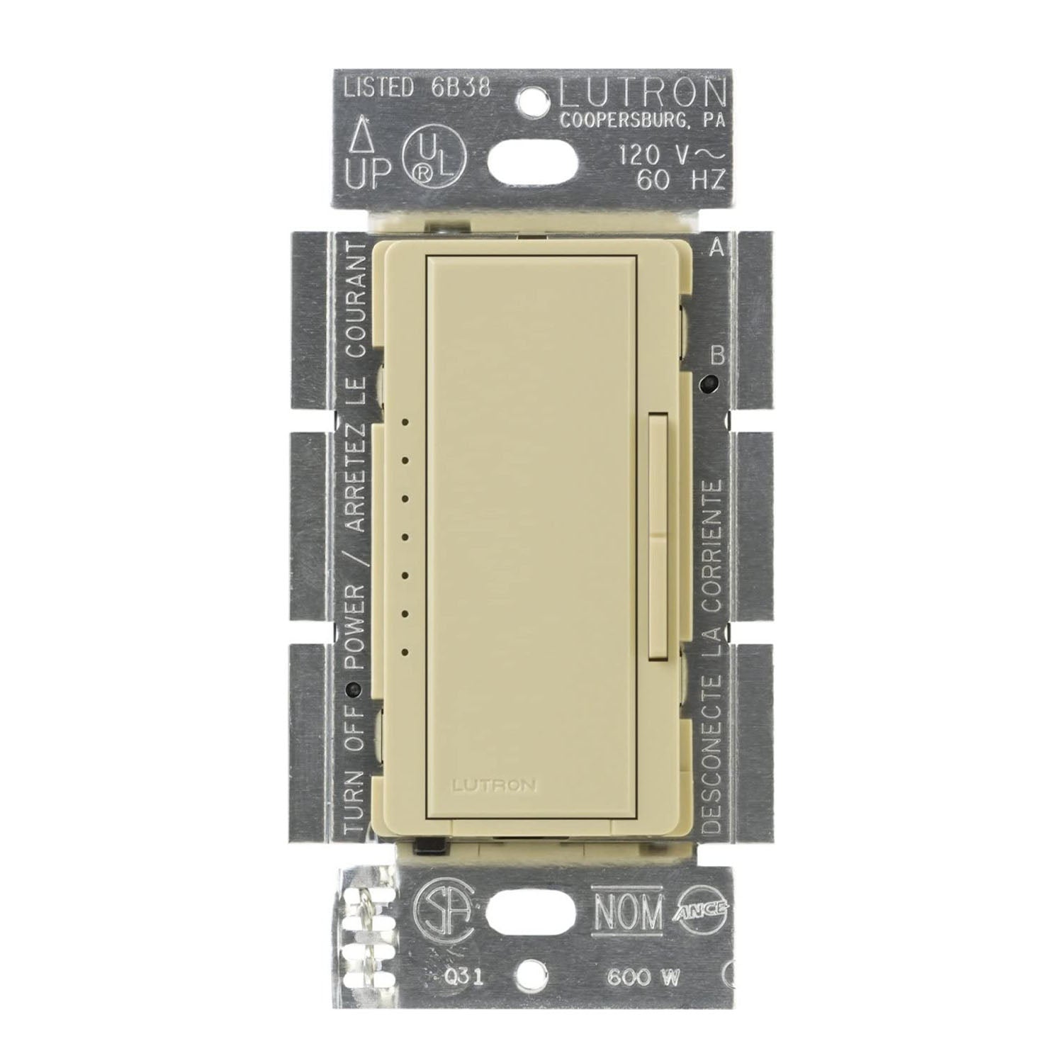 Maestro 450W Magnetic Low Voltage Dimmer, Single Pole or Multi-Location, Ivory - Bees Lighting