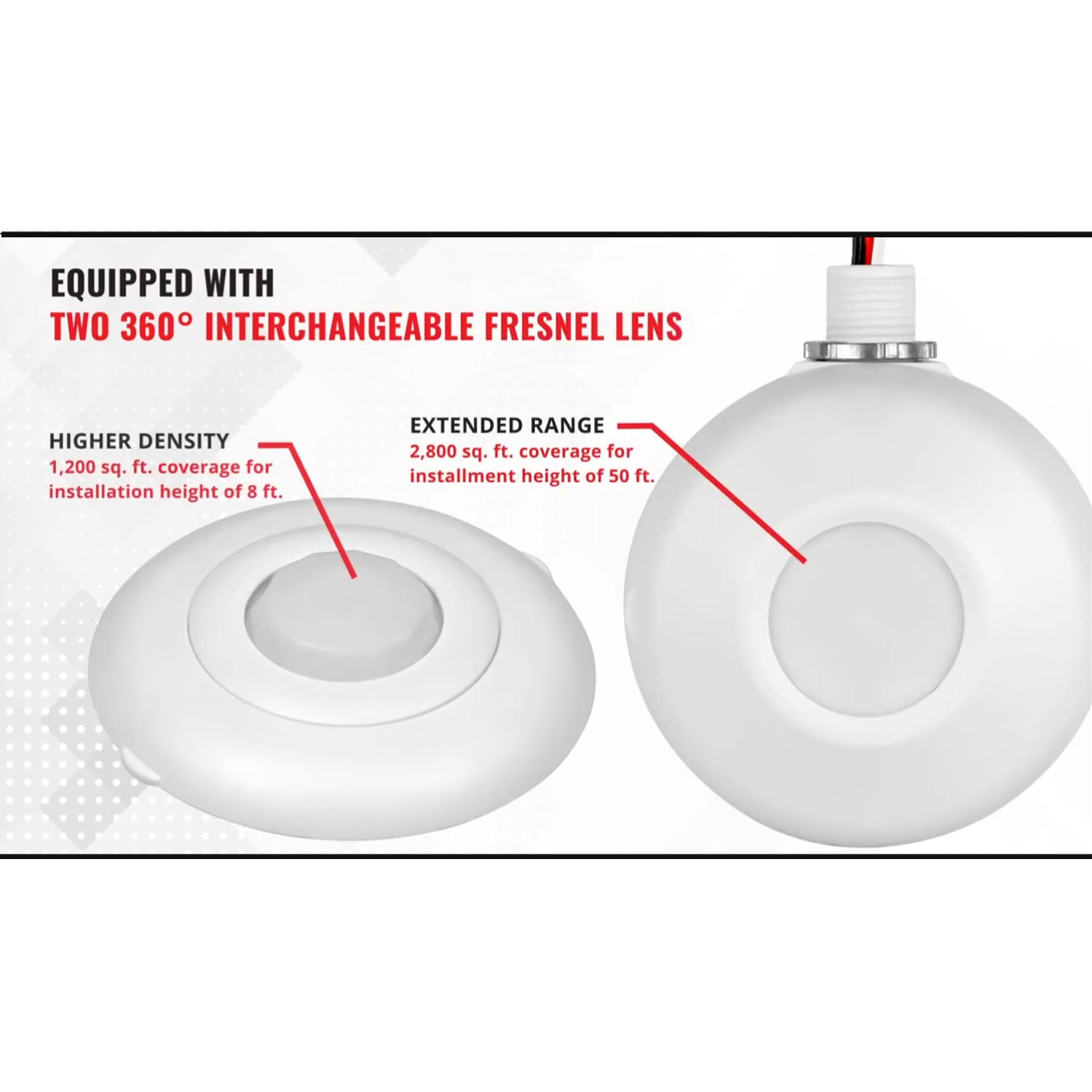 PIR 360º High Bay Occupancy Sensor + 0-10V Dimmer, 8A, 120-277V, White