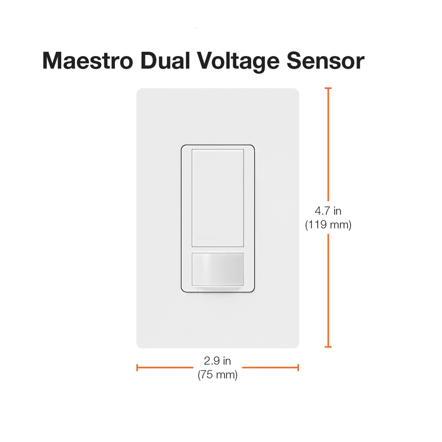 Maestro PIR 180° Occupancy|Vacancy Sensor Wall Switch, 3-Way or Multi-Location, 6 Amps, 120-277V, Black