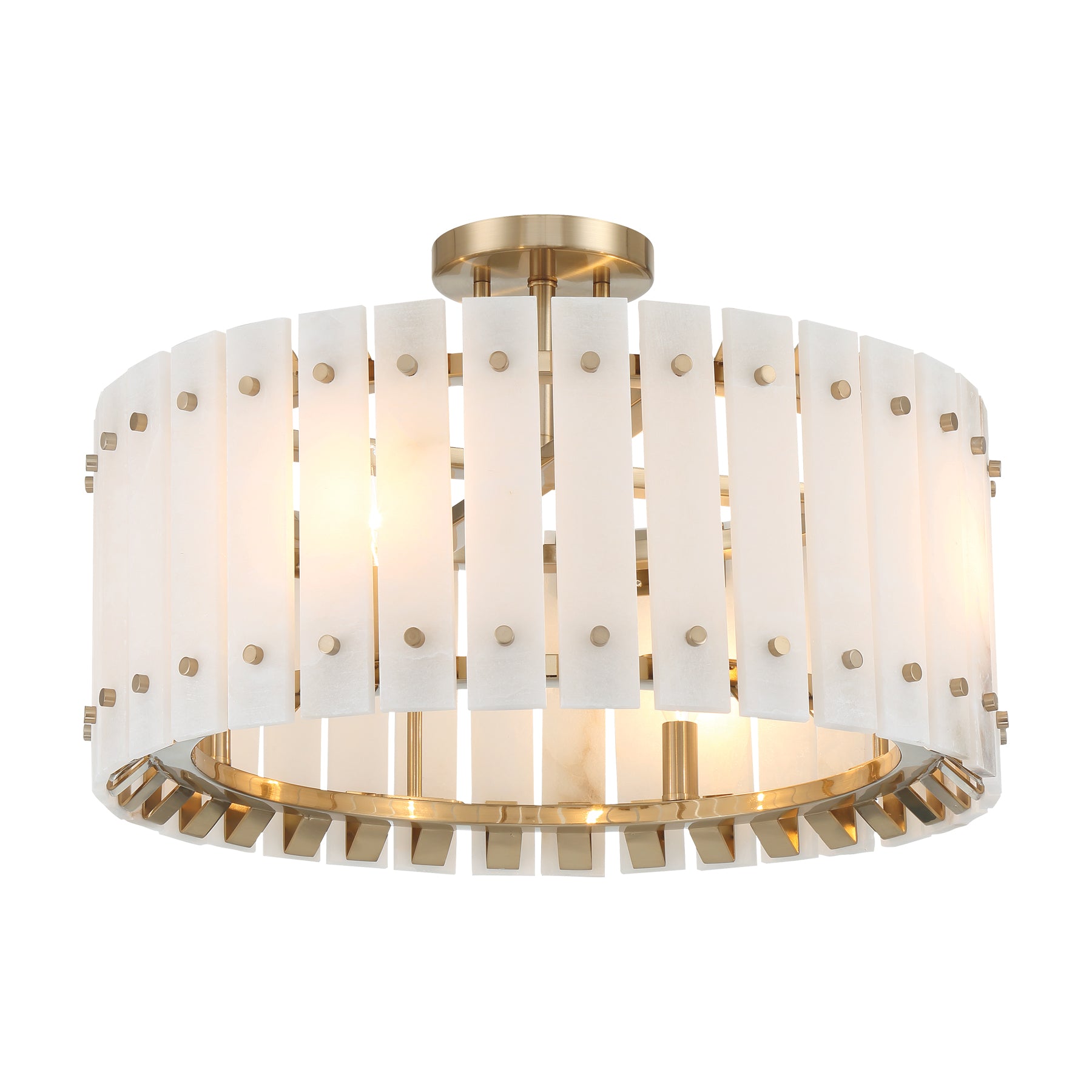 Bardon 20" 4 Lights Semi-Flush Mount Brass Finish - Bees Lighting