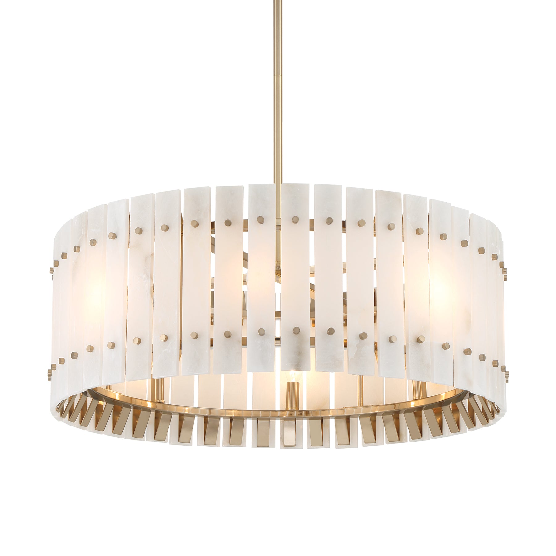 Bardon 28" 8 Lights Pendant Light Brass Finish - Bees Lighting