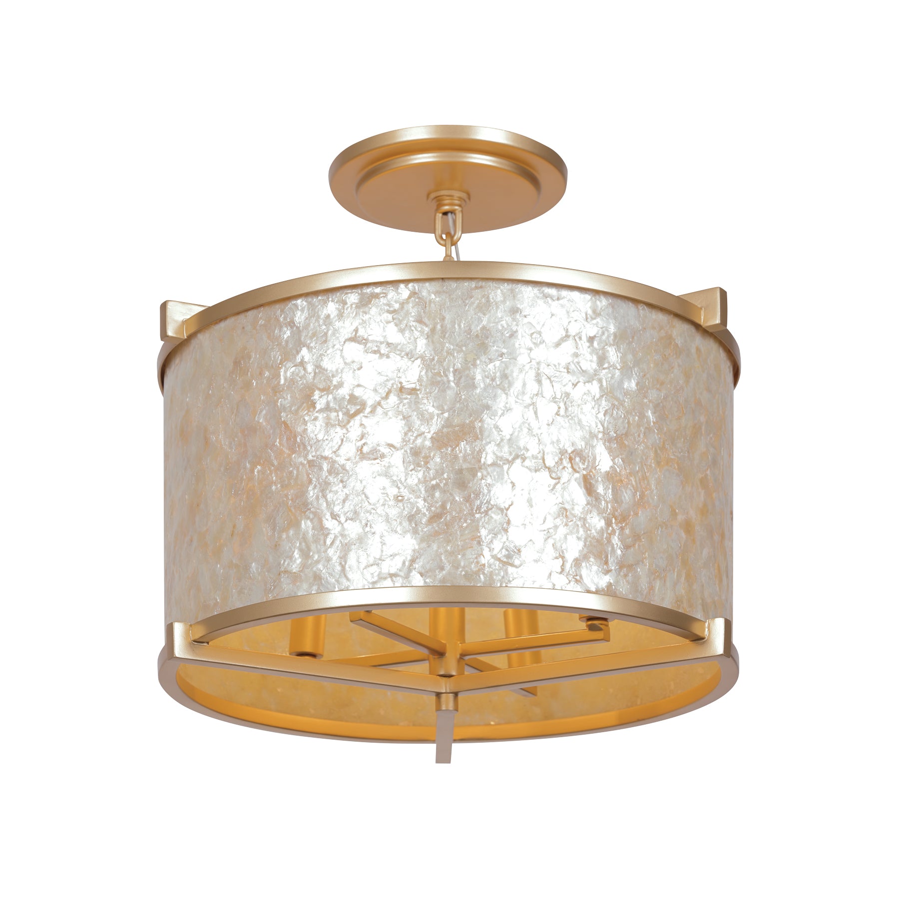 Sommers Bend 17" 4 Lights Semi-Flush Mount Gold Finish - Bees Lighting