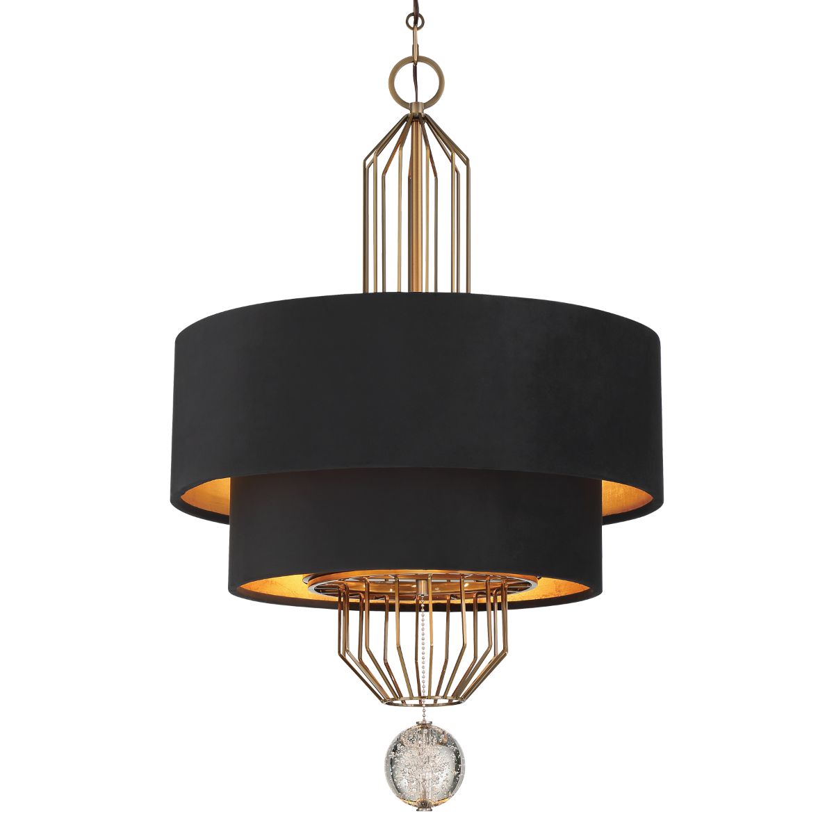 Grandeur 24 in. 8 Lights Pendant Light Black Finish - Bees Lighting