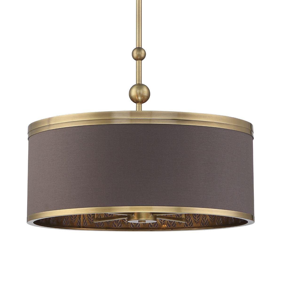 Splendour 25 in. 5 Lights Pendant Light Brown & Brass Finish - Bees Lighting