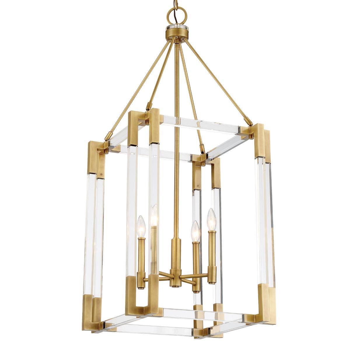 Prima Vista 19 in. 4 Lights Pendant Light Antique Brass Finish - Bees Lighting