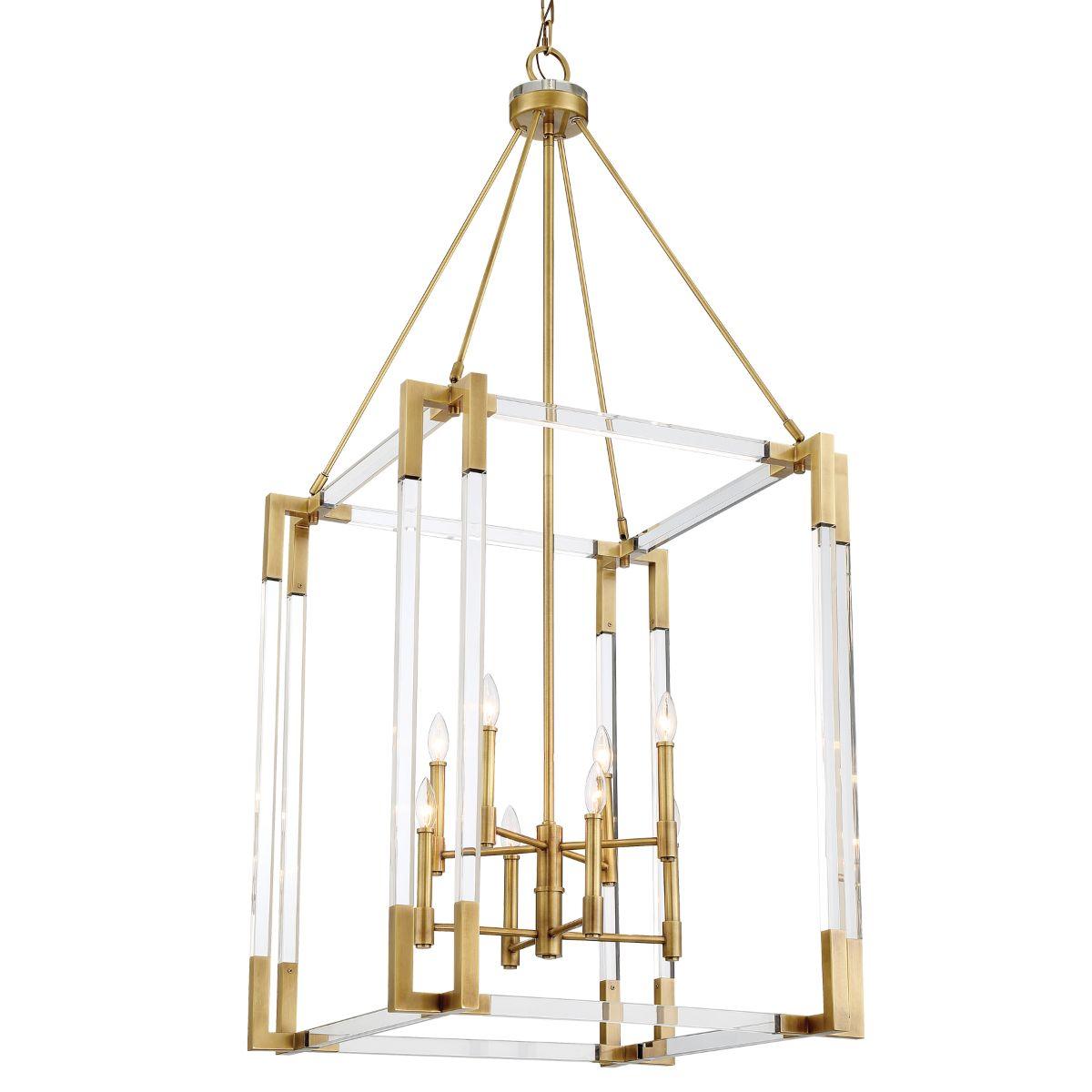 Prima Vista 27 in. 8 Lights Pendant Light Antique Brass Finish - Bees Lighting