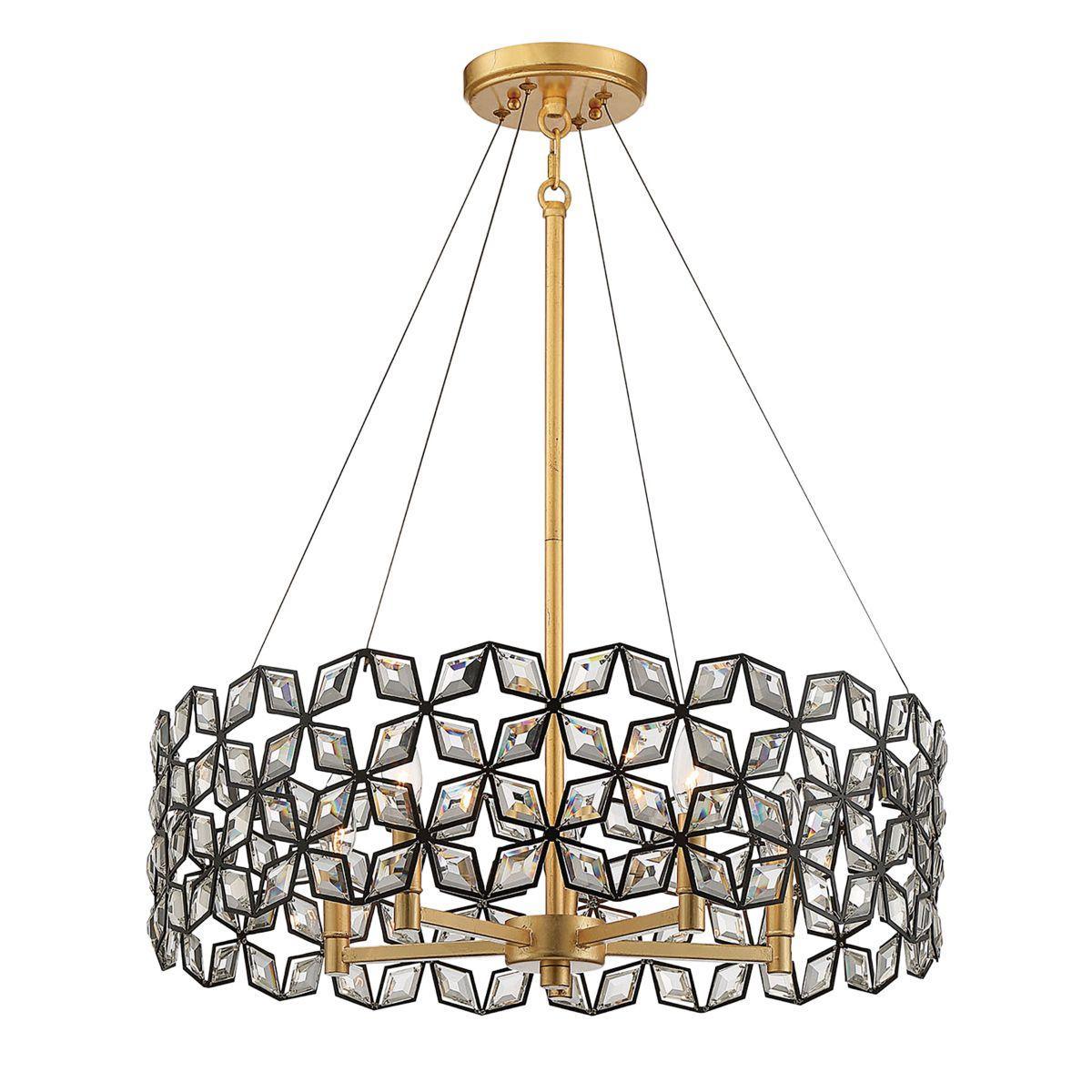 Brookcrest 25 in. 5 lights Pendant Light Gold Finish - Bees Lighting