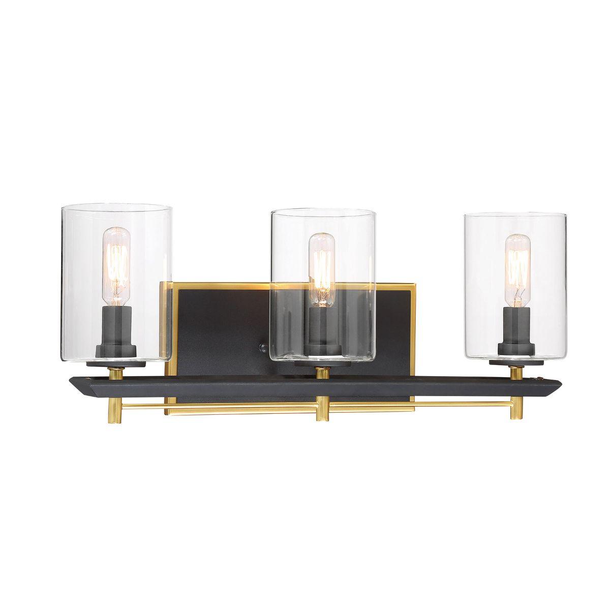 Sable Point 20 in. 3 lights Vanity Light Black & Gold finish - Bees Lighting