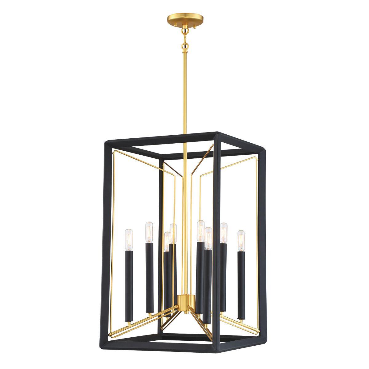 Sable Point 16 in. 8 lights Pendant Light Black & Gold Finish - Bees Lighting