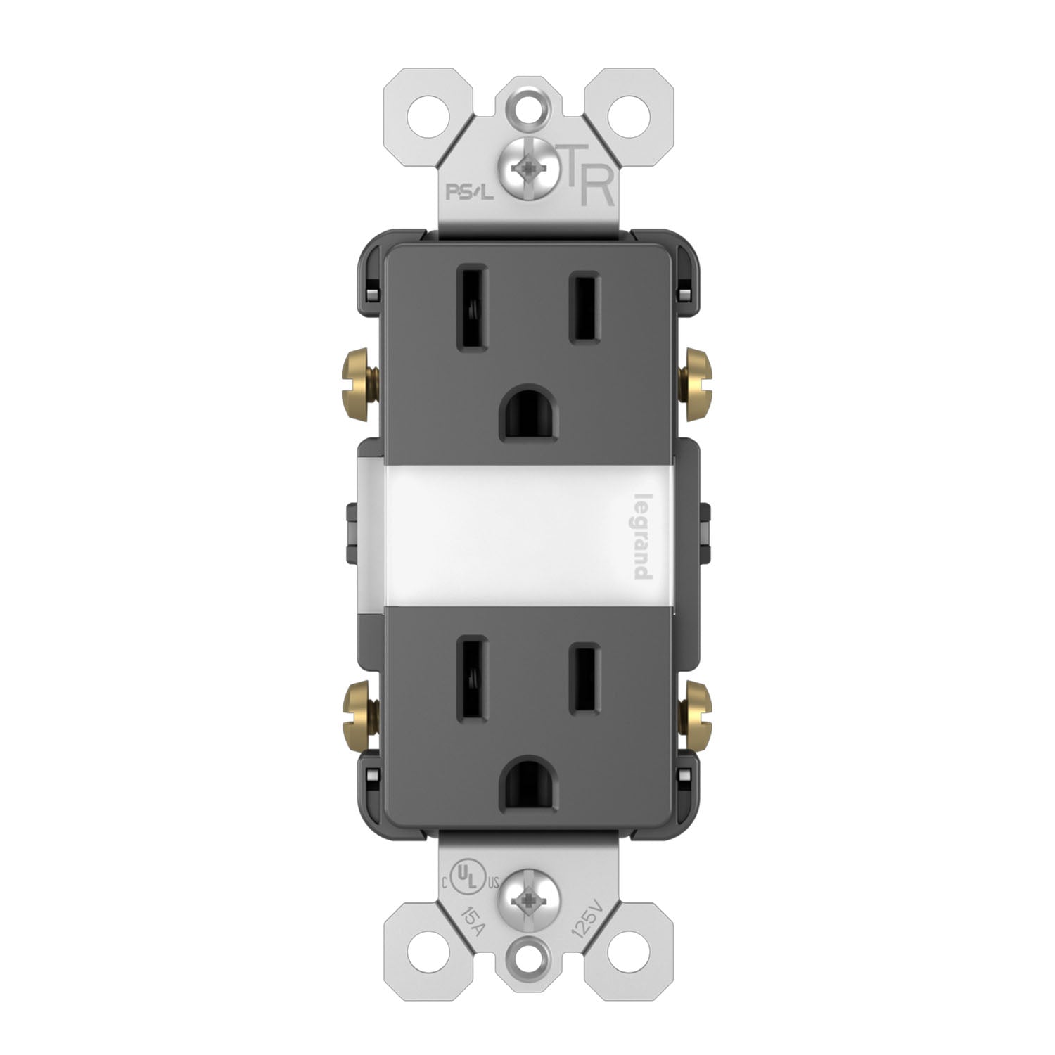 radiant 15A Tamper-Resistant Outlet with Night Light, Black