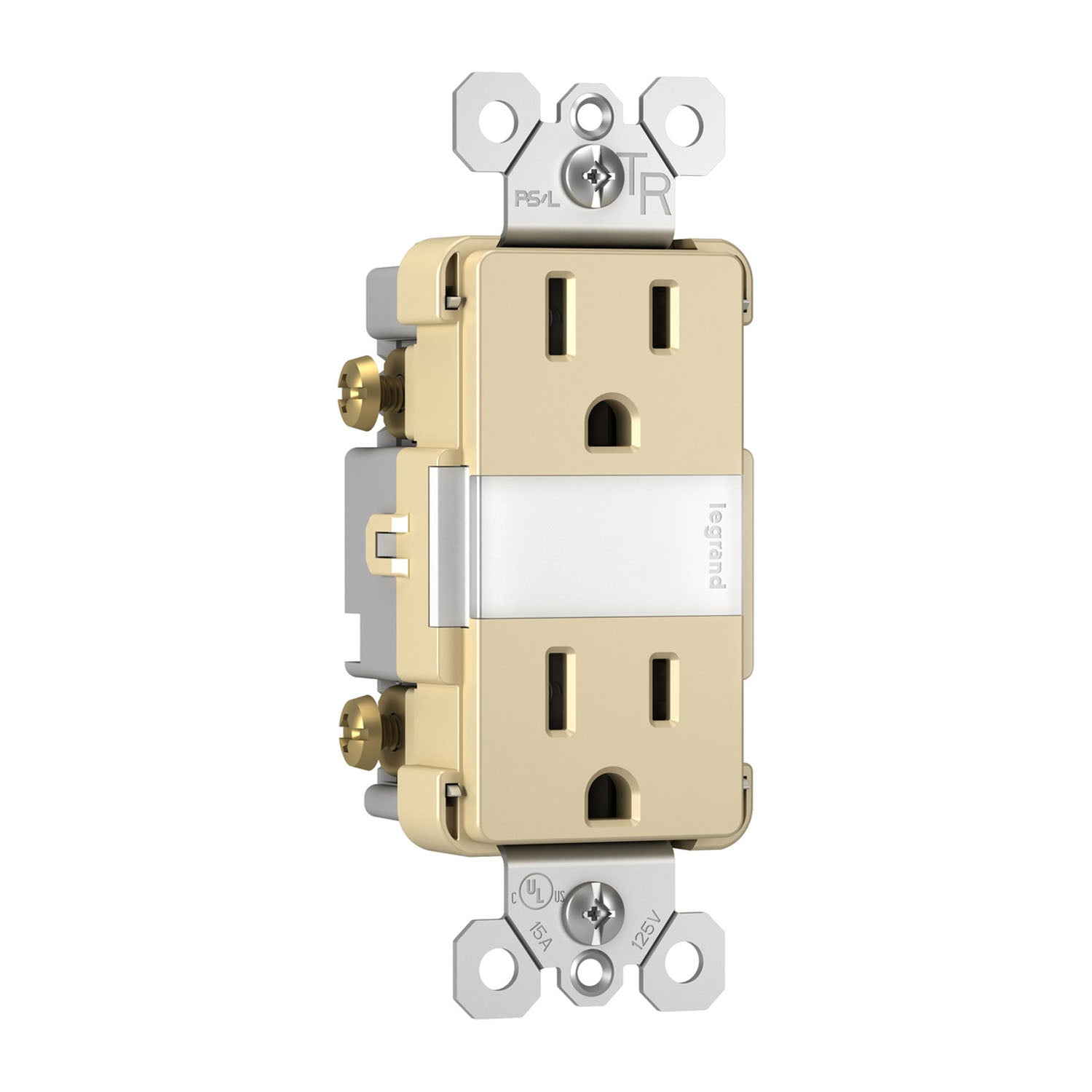 radiant 15A Tamper-Resistant Outlet with Night Light, Ivory