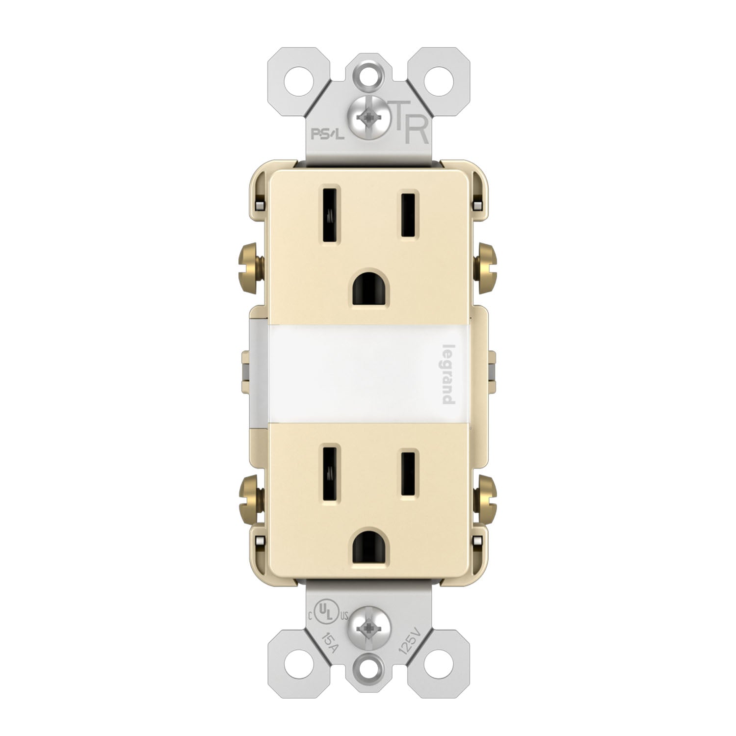 radiant 15A Tamper-Resistant Outlet with Night Light, Light Almond