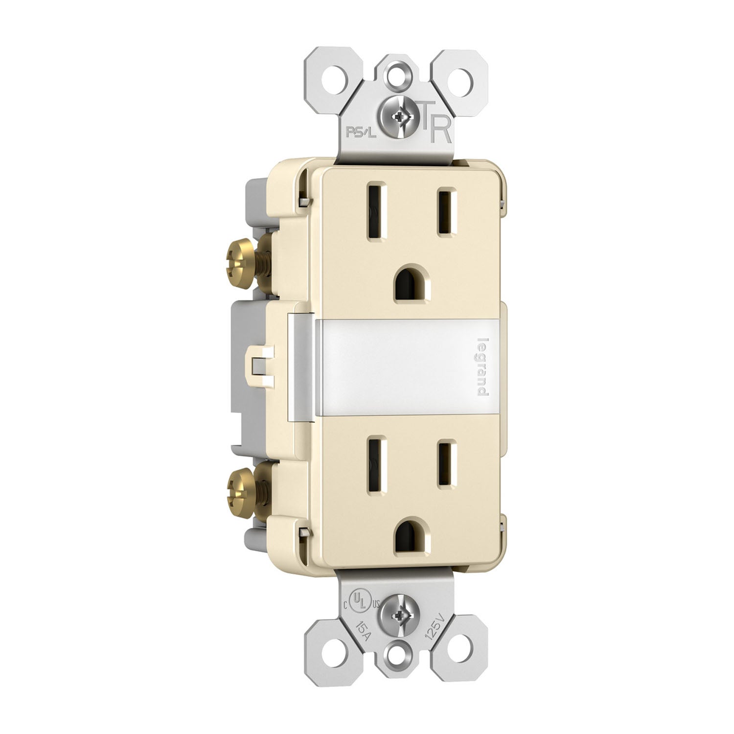 radiant 15A Tamper-Resistant Outlet with Night Light, Light Almond