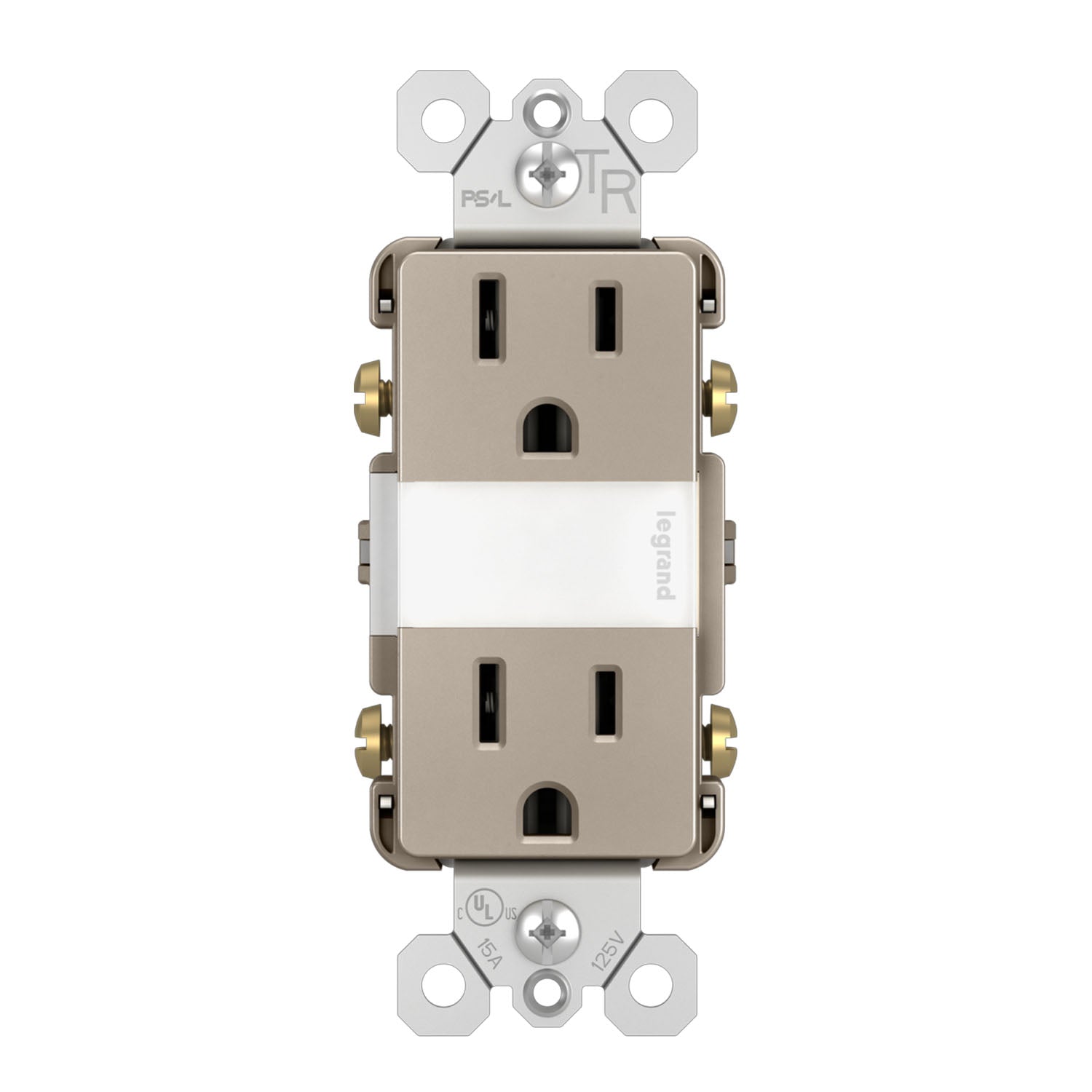 radiant 15A Tamper-Resistant Outlet with Night Light, Nickel