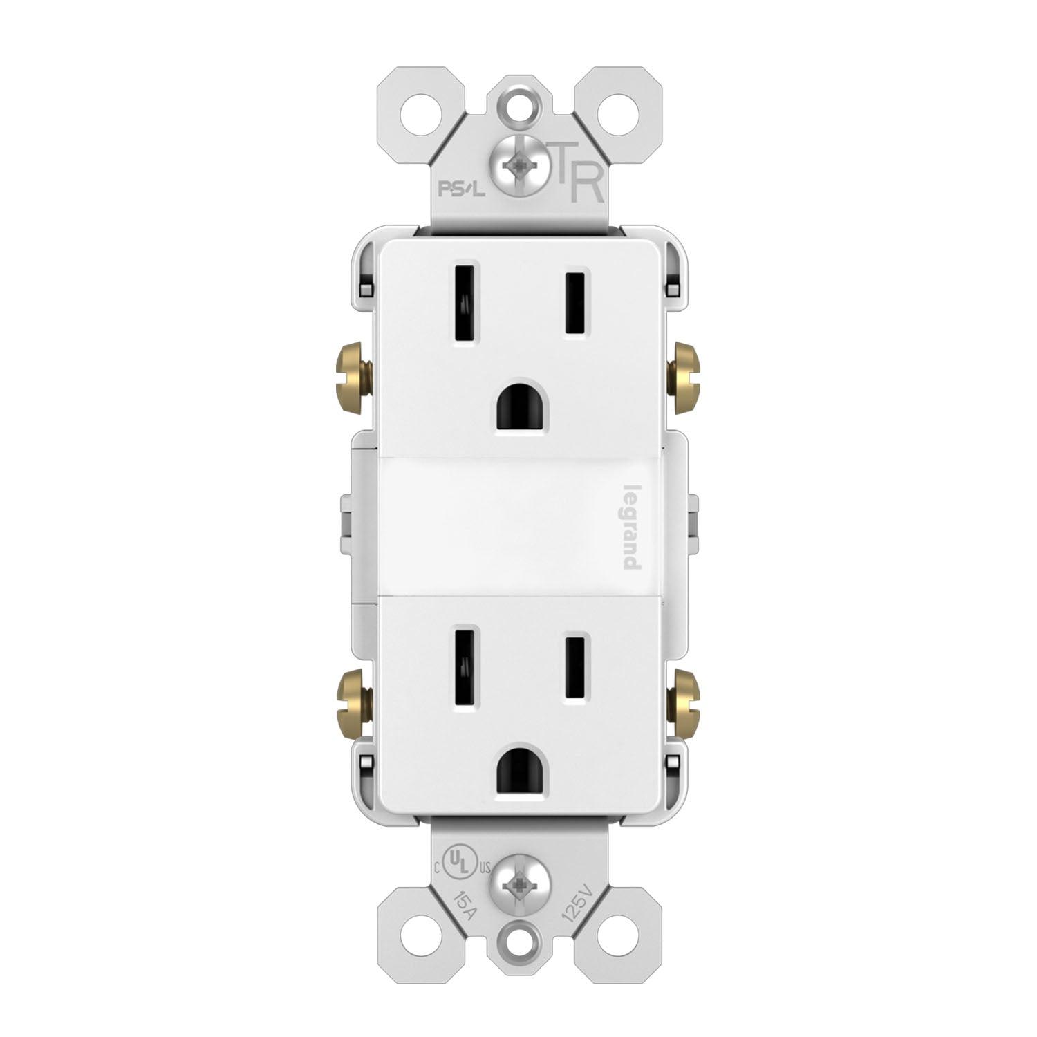 Radiant 15 Amp Duplex Outlet Tamper-Resistant with Night Light White - Bees Lighting