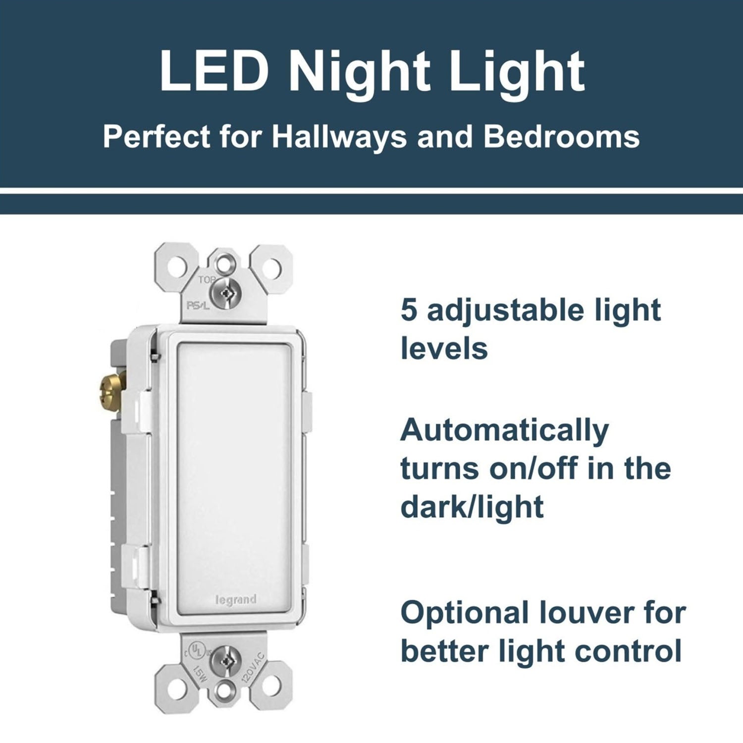 Radiant Full Night Light with Adjustable Light Levels White