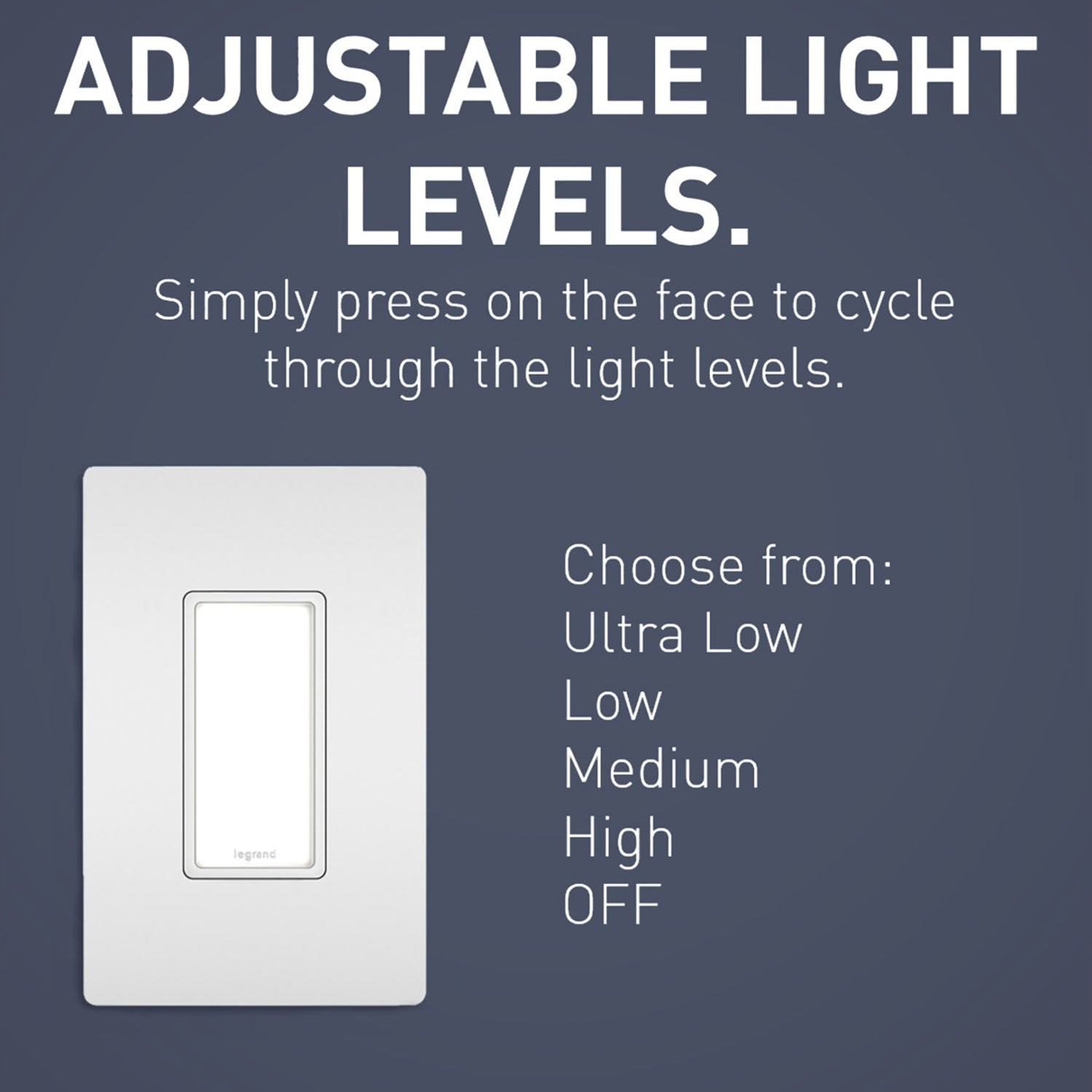 radiant Full Night Light with Adjustable Light Levels, White