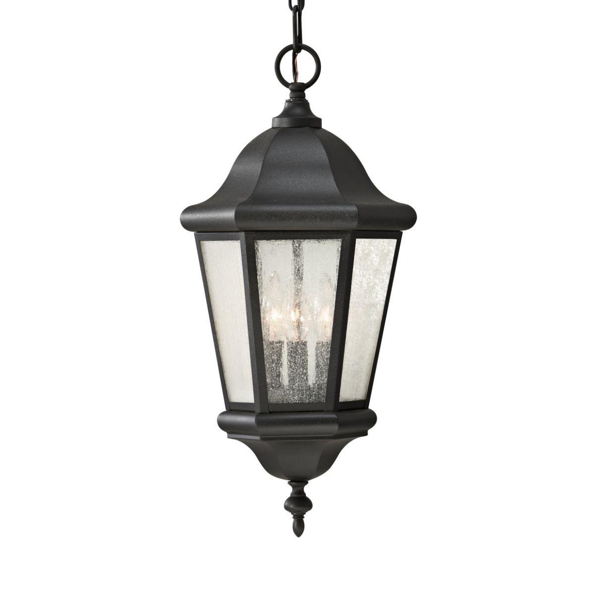 Martinsville 3 Lights LED Outdoor Hanging Lanterns Black finish - Bees Lighting