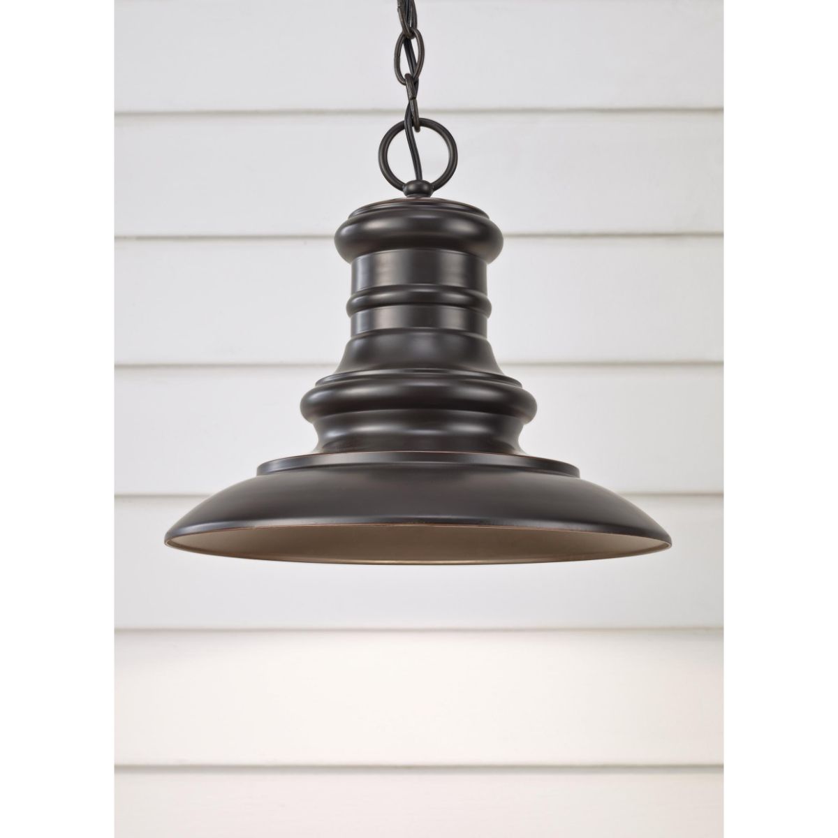 Redding Station 12 In. Outdoor Pendant Light Bronze finish