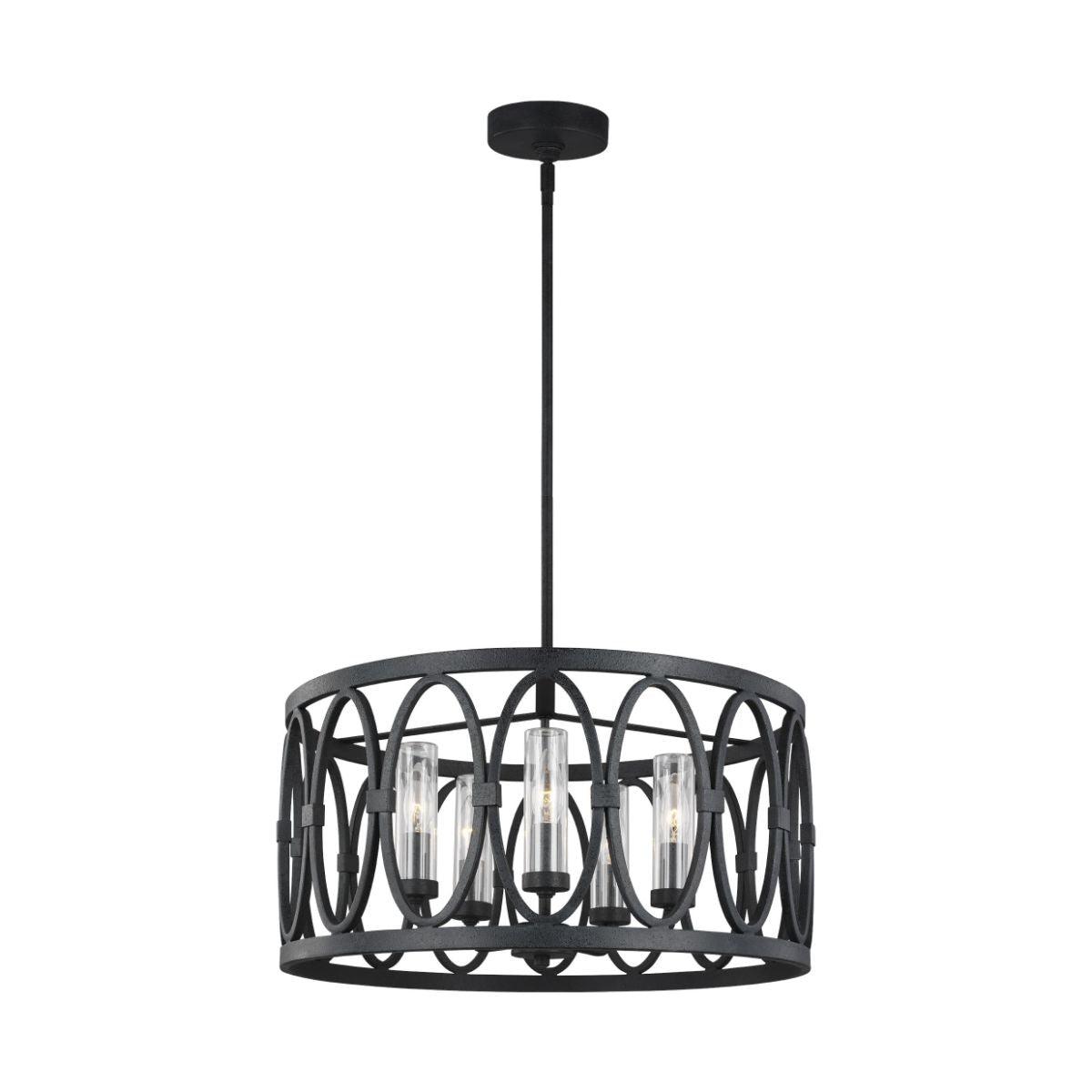 Patrice 5 Lights 21 in. Outdoor ChandelierGray finish - Bees Lighting