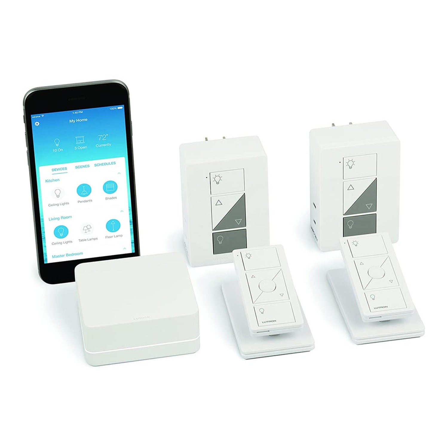 Caseta Wireless Smart Plug-In Dimmer Switch (2 count) Smart Bridge, Pico Remote Control Kit