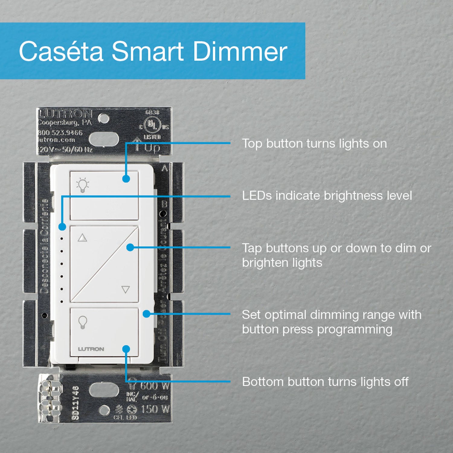 Caseta Wireless Smart Dimmer Switch (2 count) Smart Bridge, Pico Pedestals and Remote Control Kit - Bees Lighting