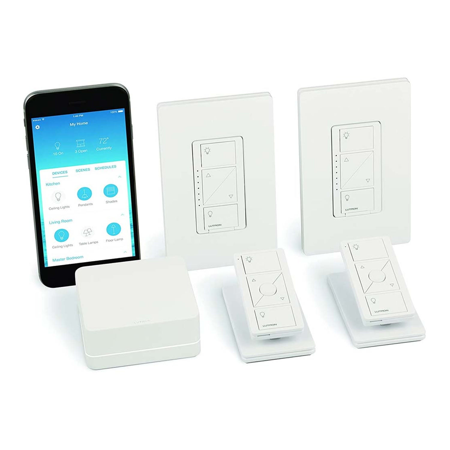 Caseta Wireless Smart Dimmer Switch (2 count) Smart Bridge, Pico Pedestals and Remote Control Kit - Bees Lighting