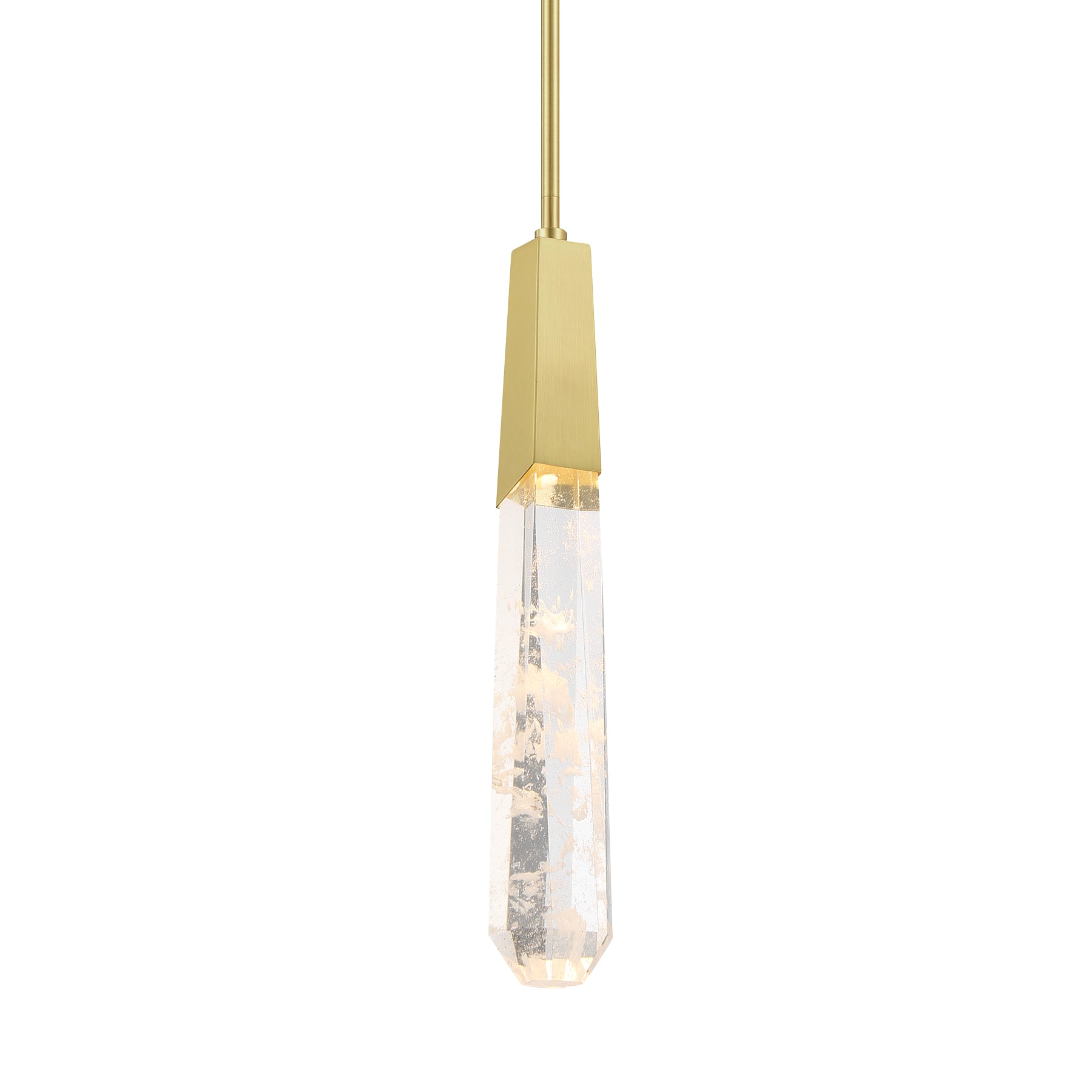 Drifting Droplets 18" 1 Light LED Pendant Light Brushed Brass Finish - Bees Lighting