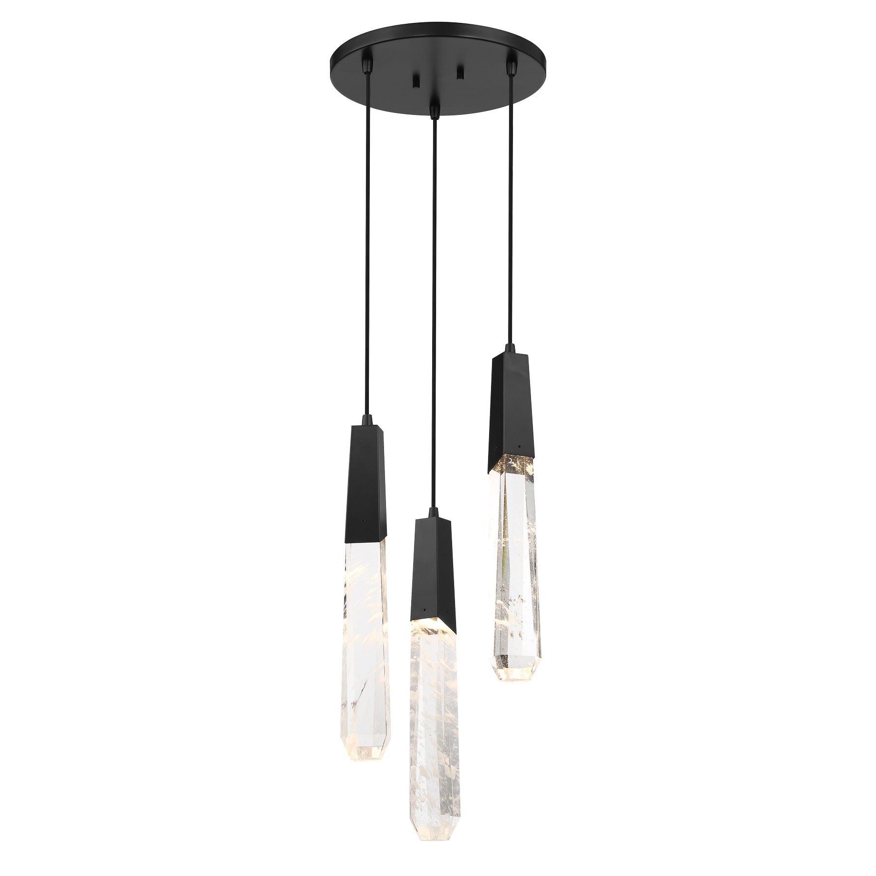 Drifting Droplets 18" 3 Lights LED Pendant Light Black Finish - Bees Lighting