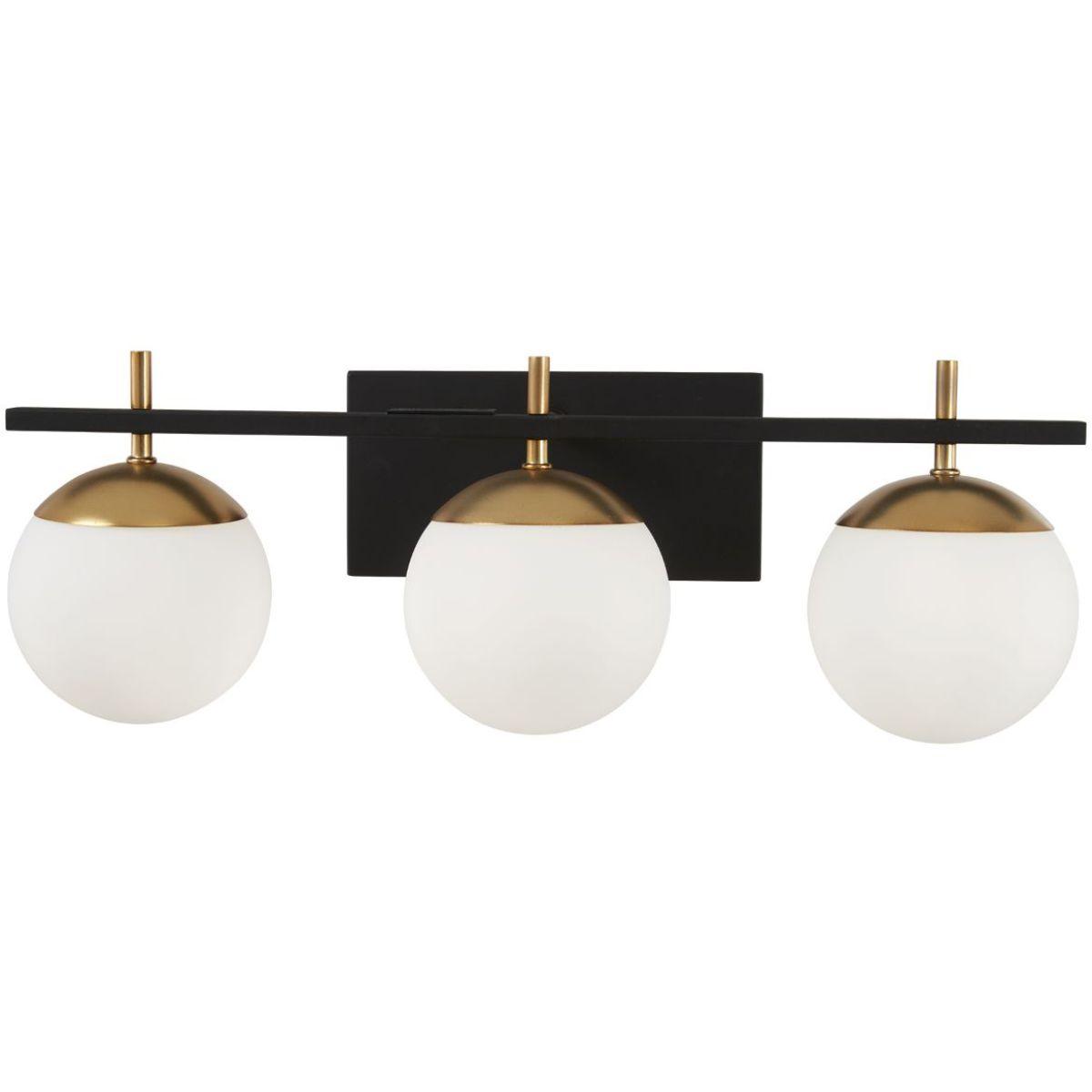 Alluria 24 in. 3 Lights Vanity Light Black & Gold finish - Bees Lighting